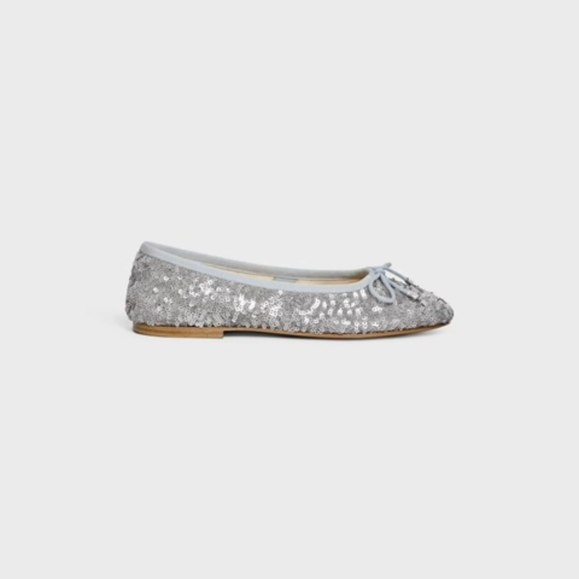 Les Ballerines Celine Ballerina W/ Laces 5 Sequins & Calfskin - Silver