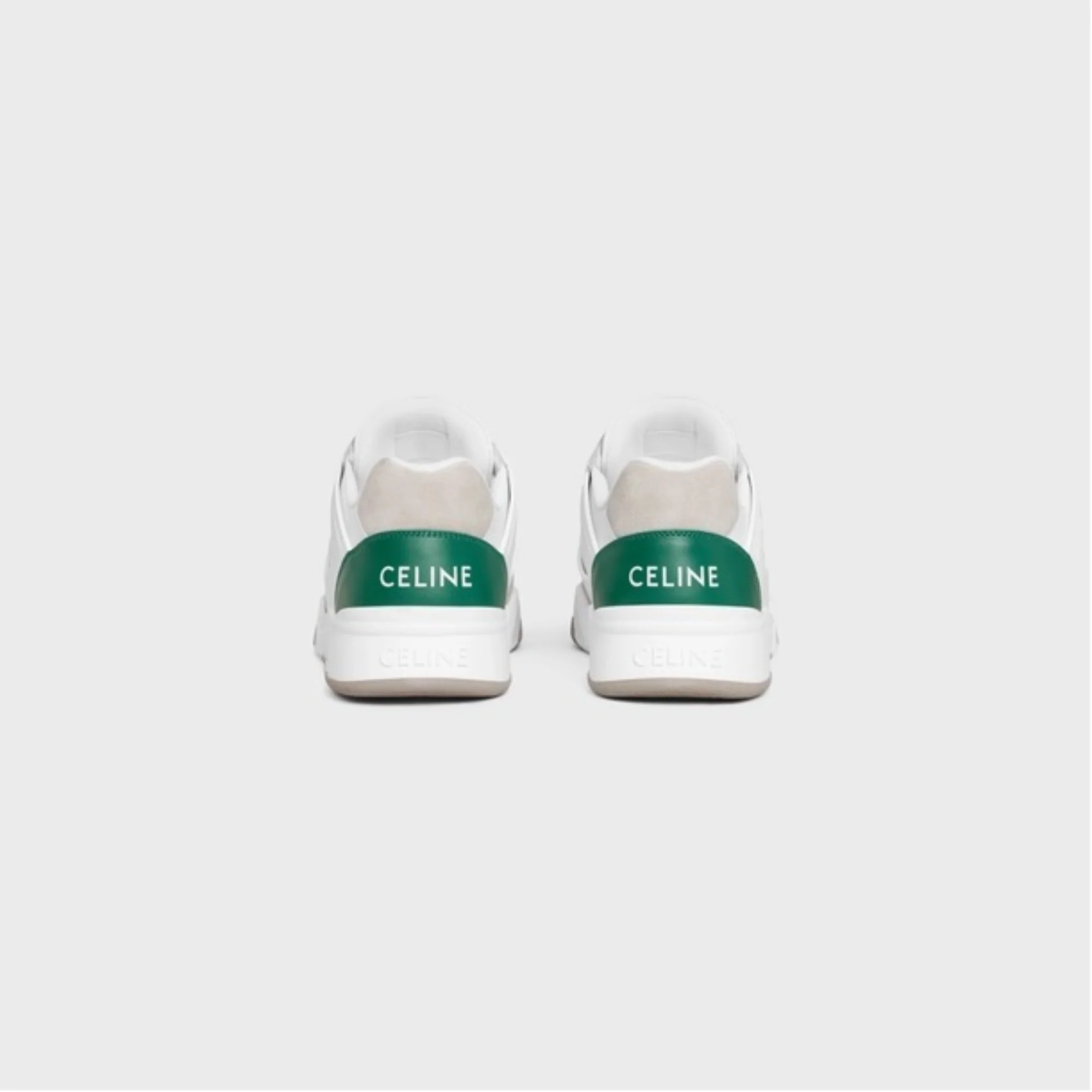 Trainer Ct-07 Low Lace-Up Sneaker Calfskin & Suede - Grey/Optic White/Green - Image 3