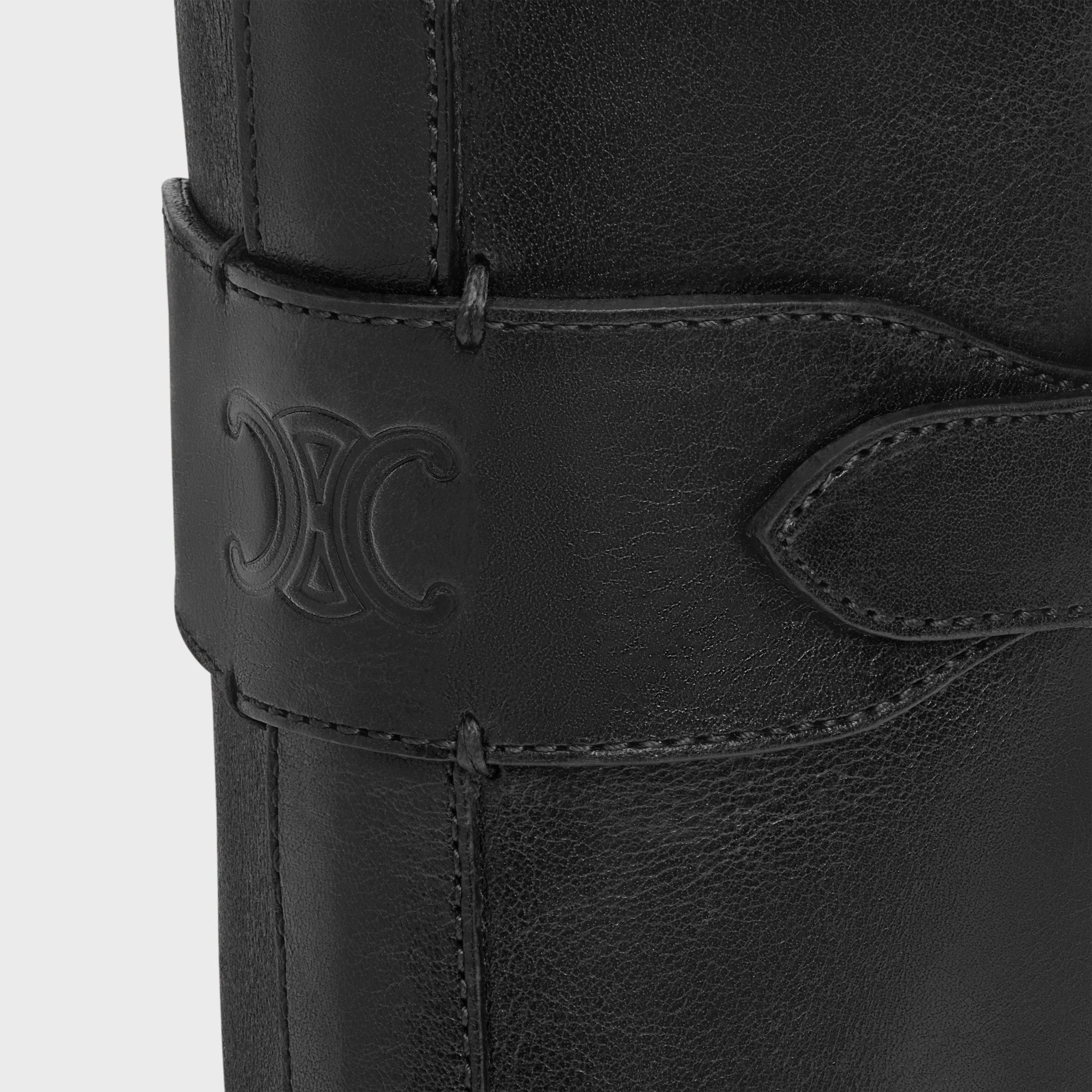 Celine Lyra Triple Buckle Biker Boot 20 Calfskin - Black - Image 5