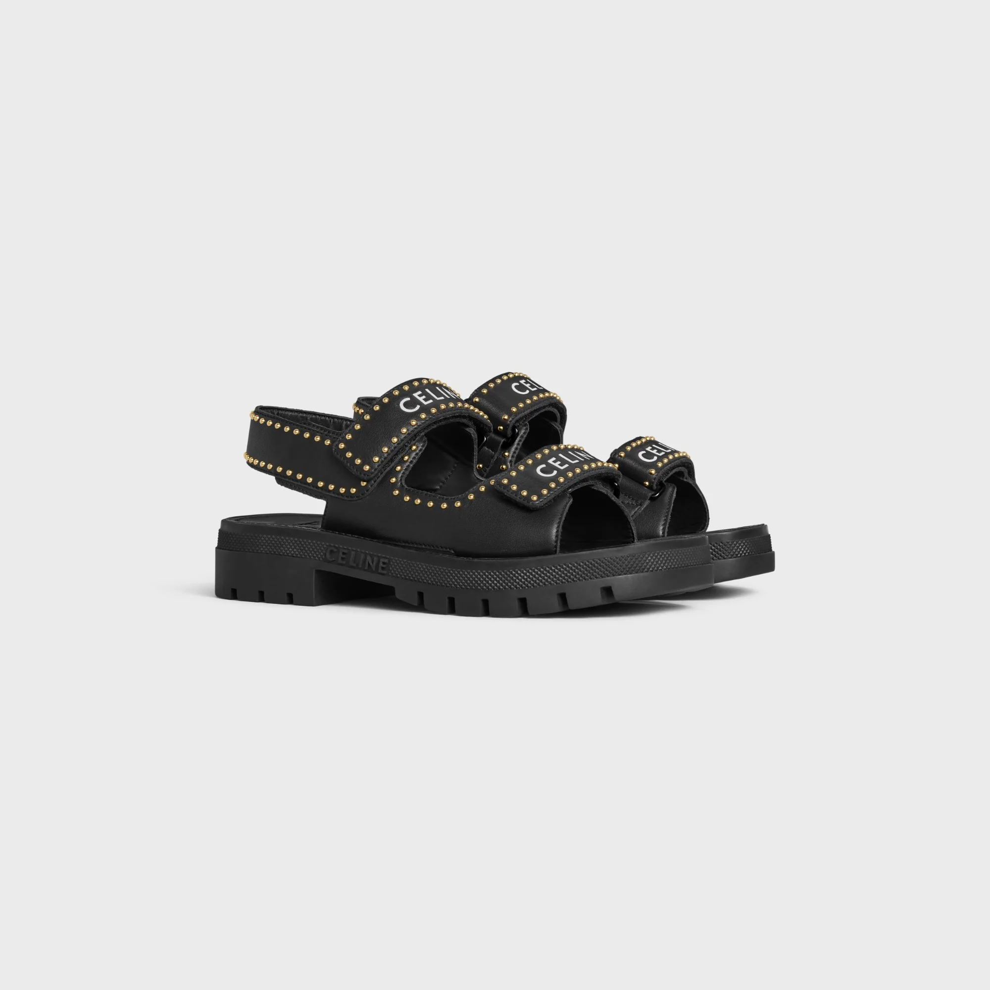 Celine Leo Studded Chunky Sandal 40 Calfskin - Black - Image 2