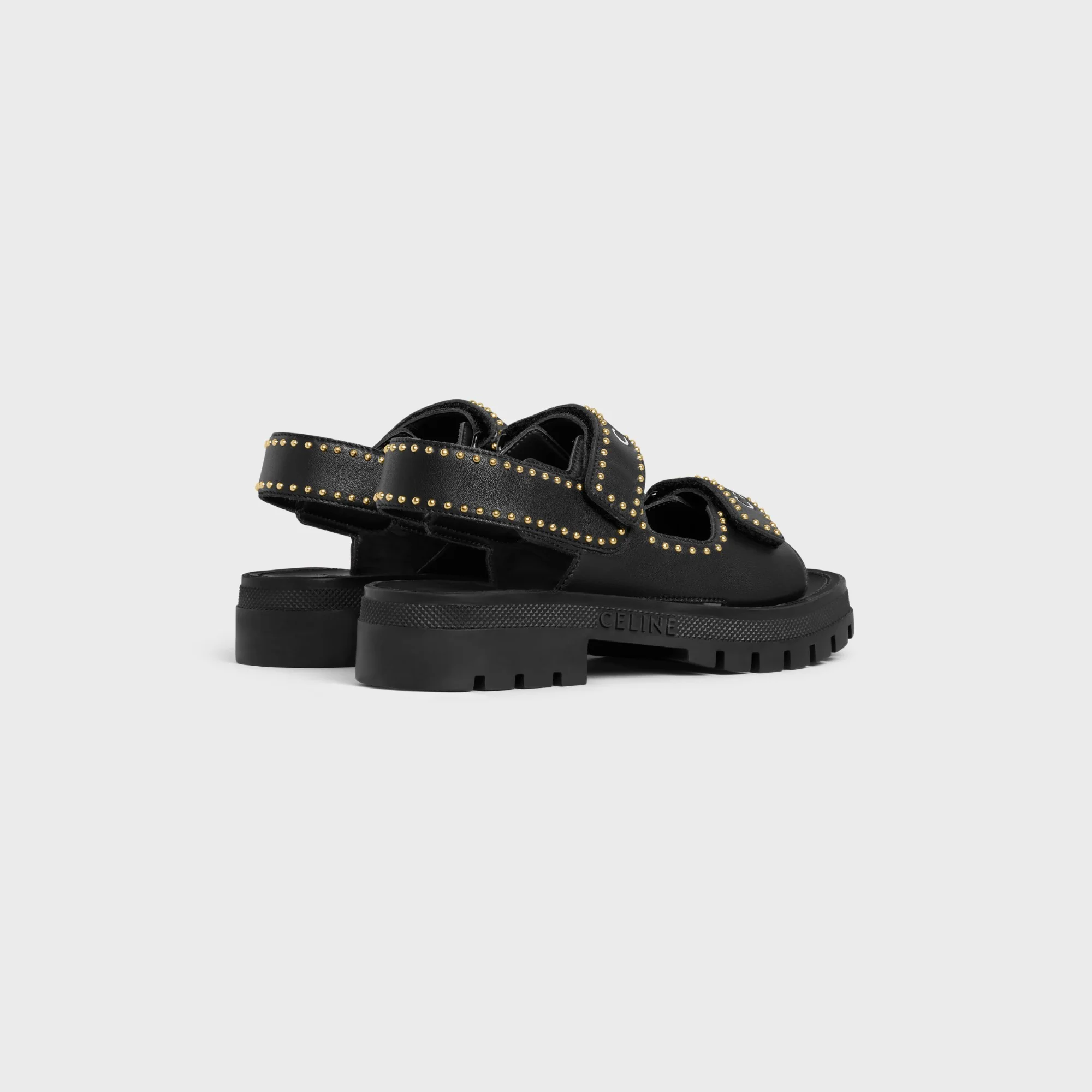 Celine Leo Studded Chunky Sandal 40 Calfskin - Black - Image 3