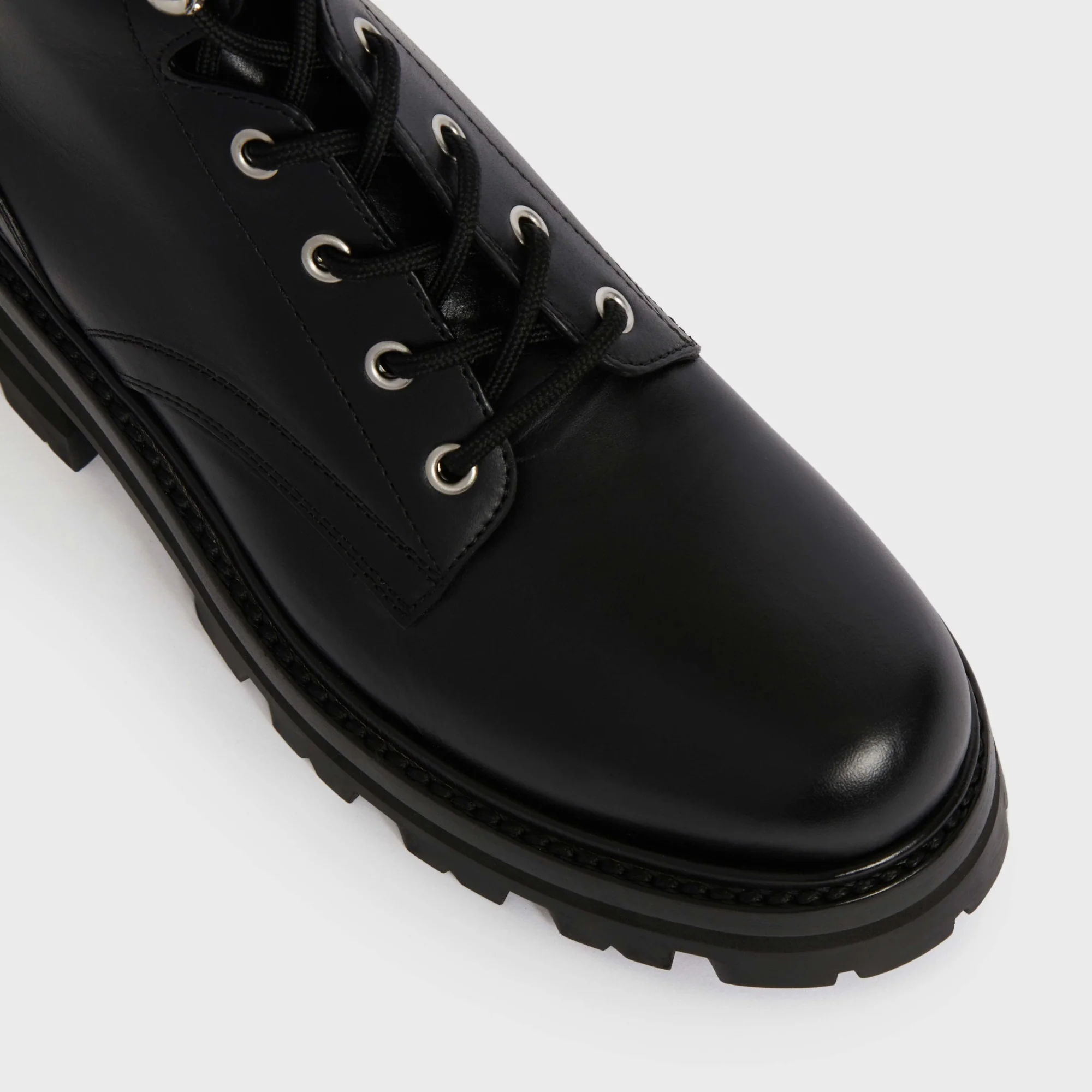 Celine Triomphe Rangers Mid Lace-Up W/ 45 Shiny Bull - Black - Image 2