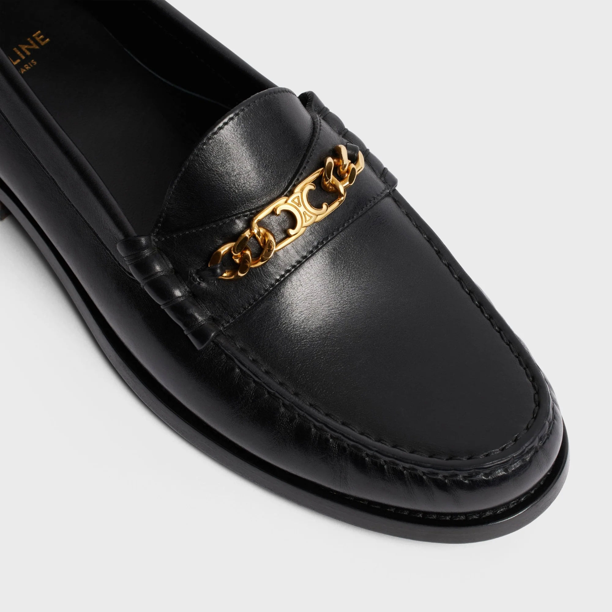 Celine Luco Chain Triomphe Loafer 15 Calfskin - Black - Image 2