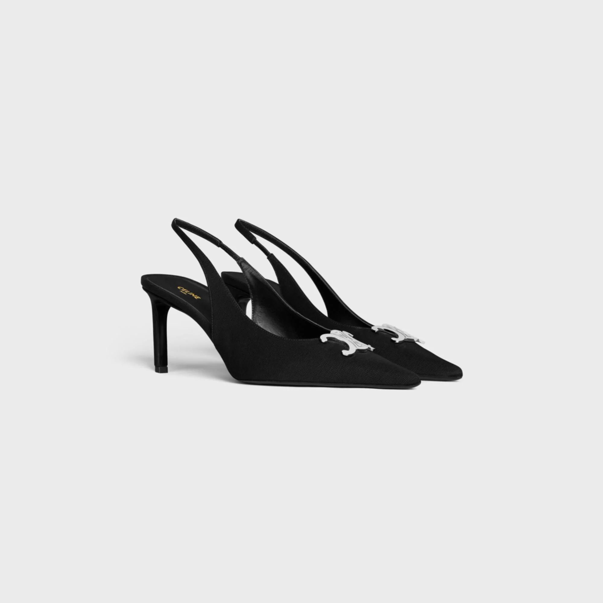 Triomphe Slingback 75 Gros-Grain - Black - Image 2