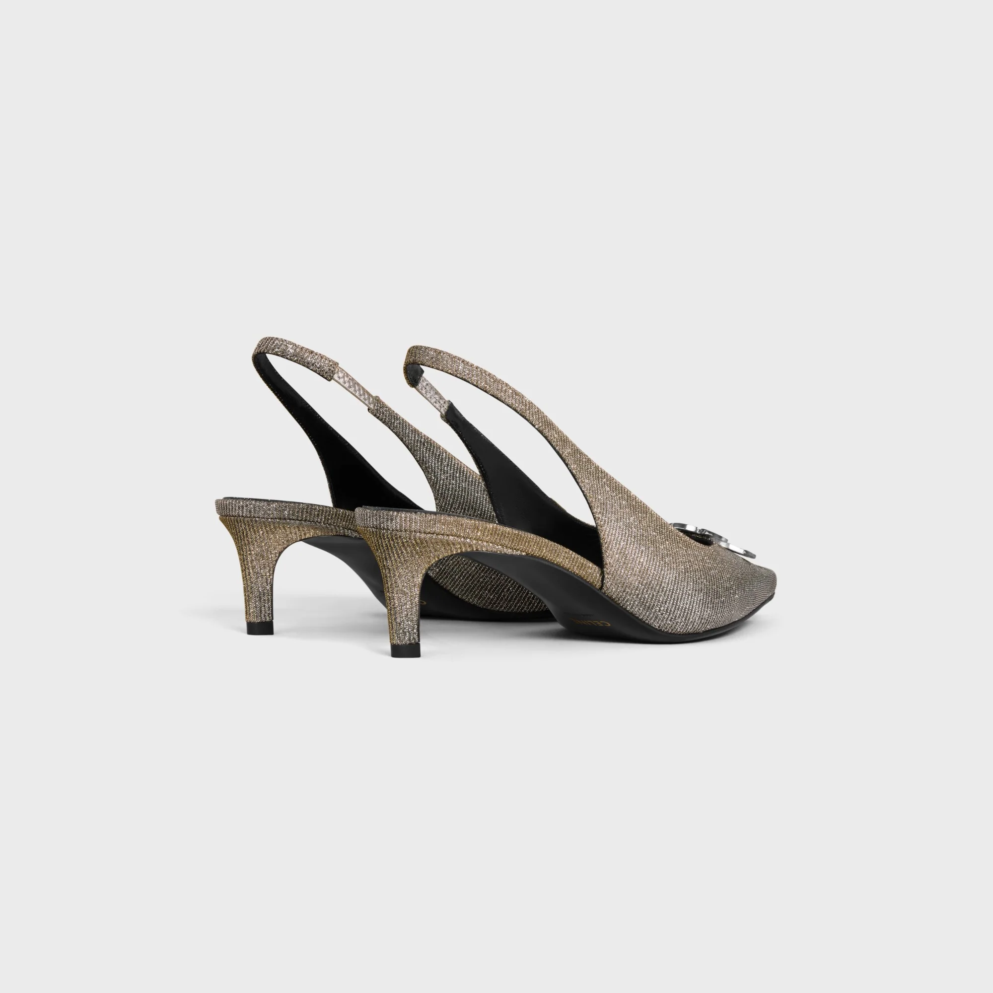 Triomphe Slingback 75 Iridescend Fabric - Gold/ Silver - Image 7