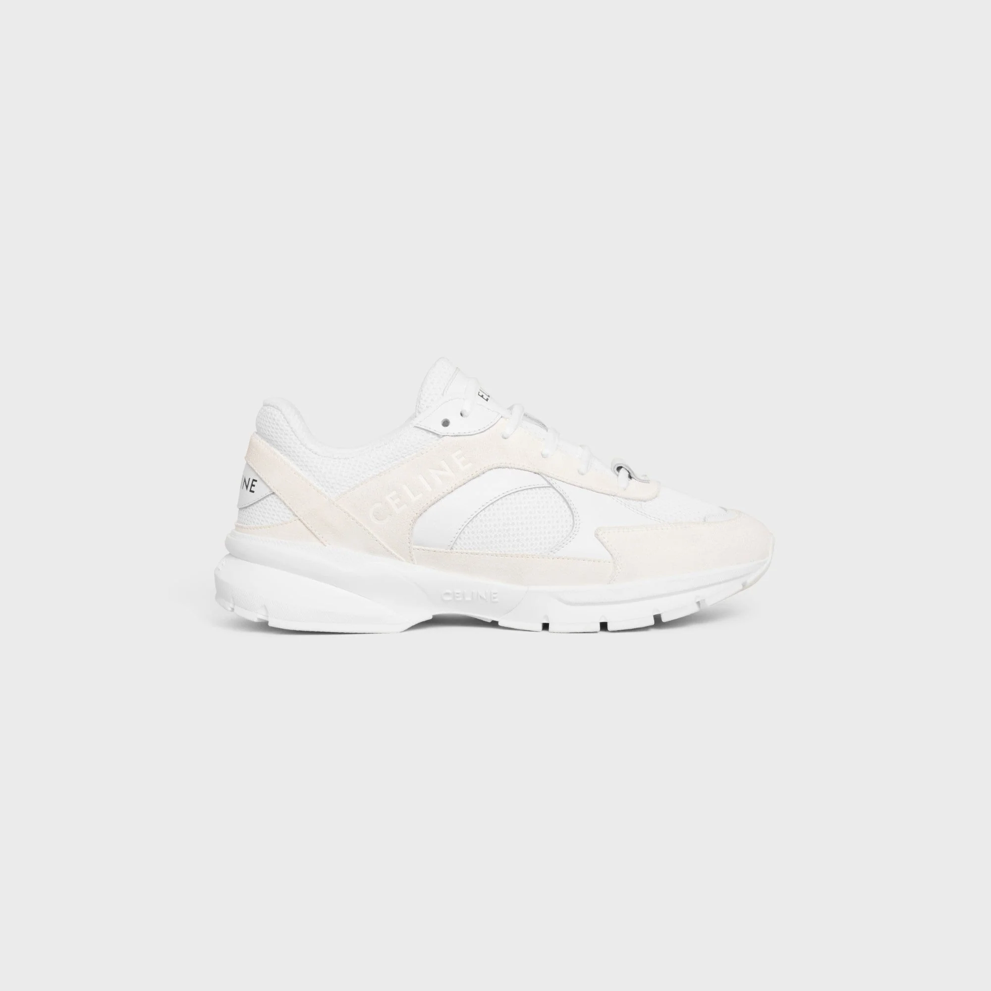 Runner Cr-03 Low Lace-Up Sneaker 30 Mesh, Suede Calfskin & Calfski - Optic White