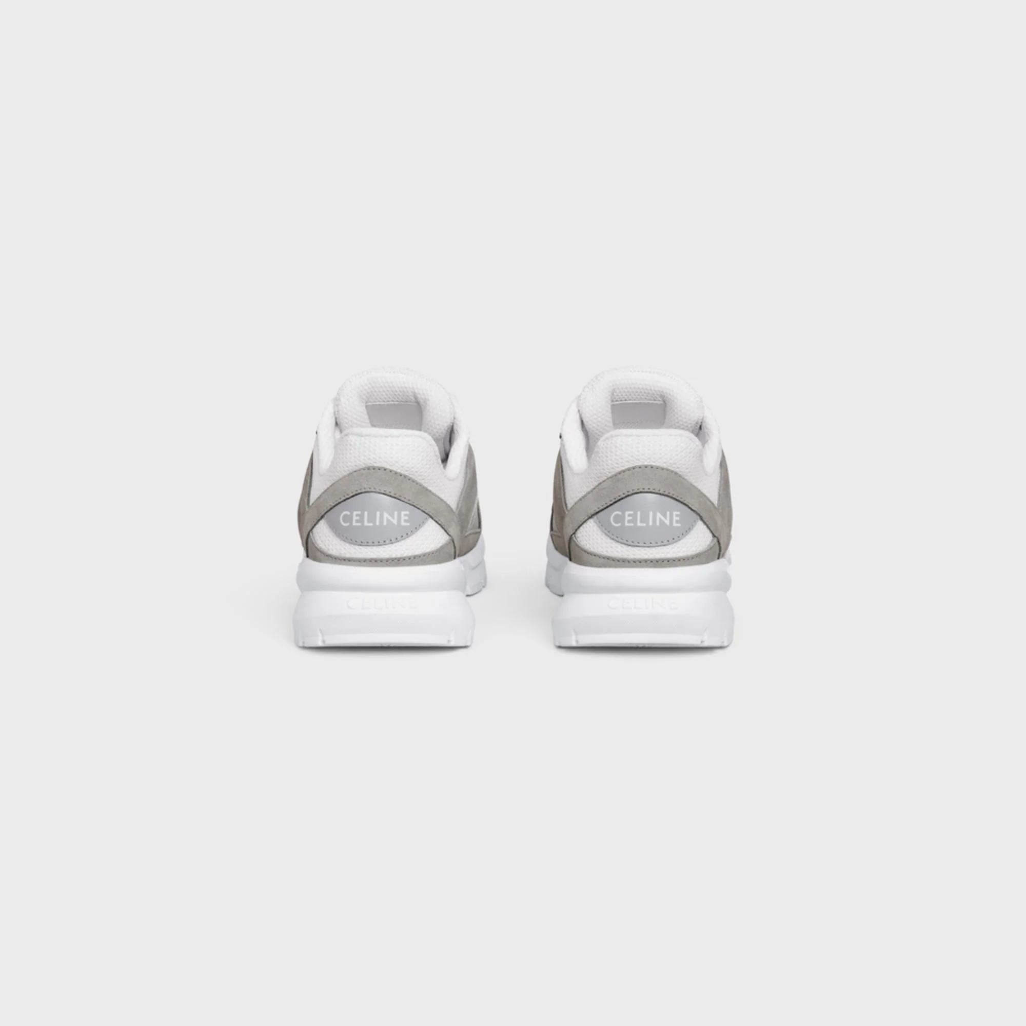 Runner Cr-03 Low Lace-Up Sneaker 30 Suede Calfskin, Mesh & Calfski - Grey/Optic White - Image 3