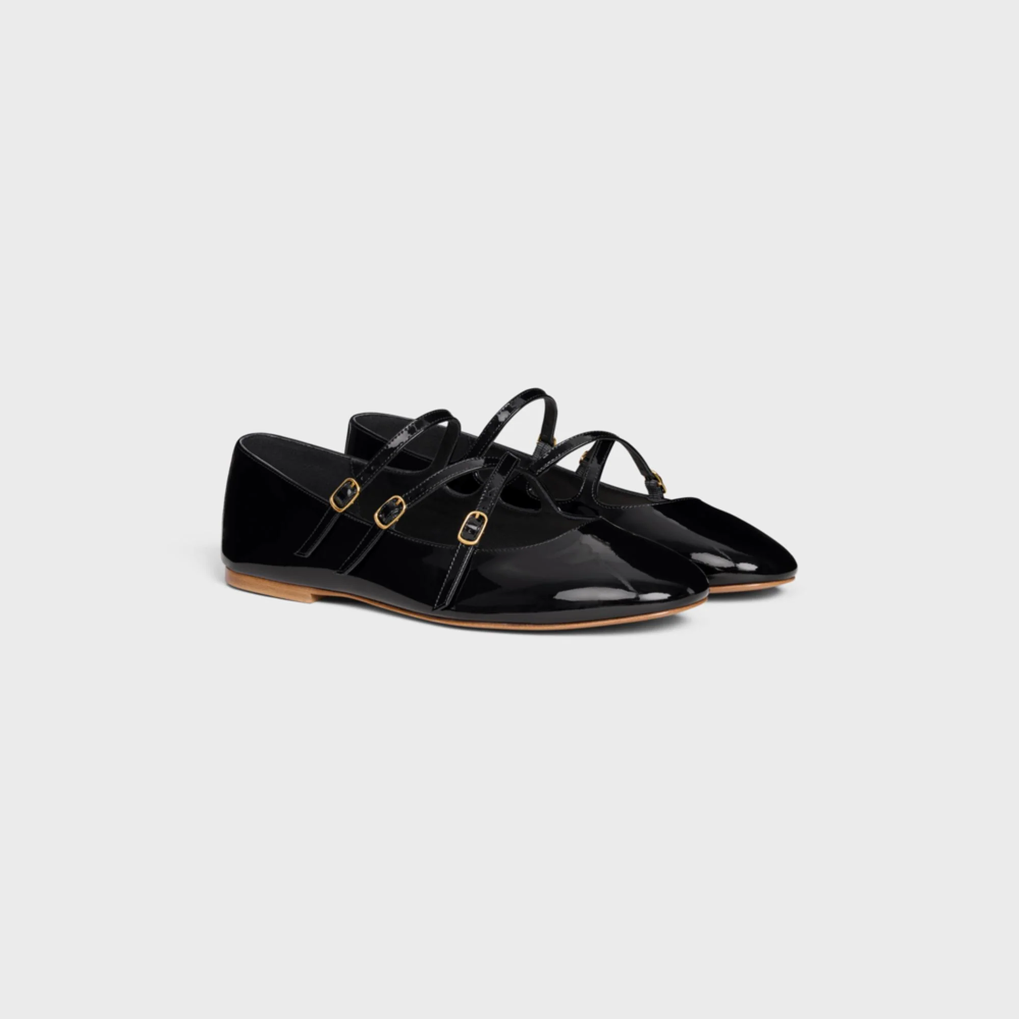 Criss-Cross Babies Ballerina05 Patent Calfskin - Black - Image 2