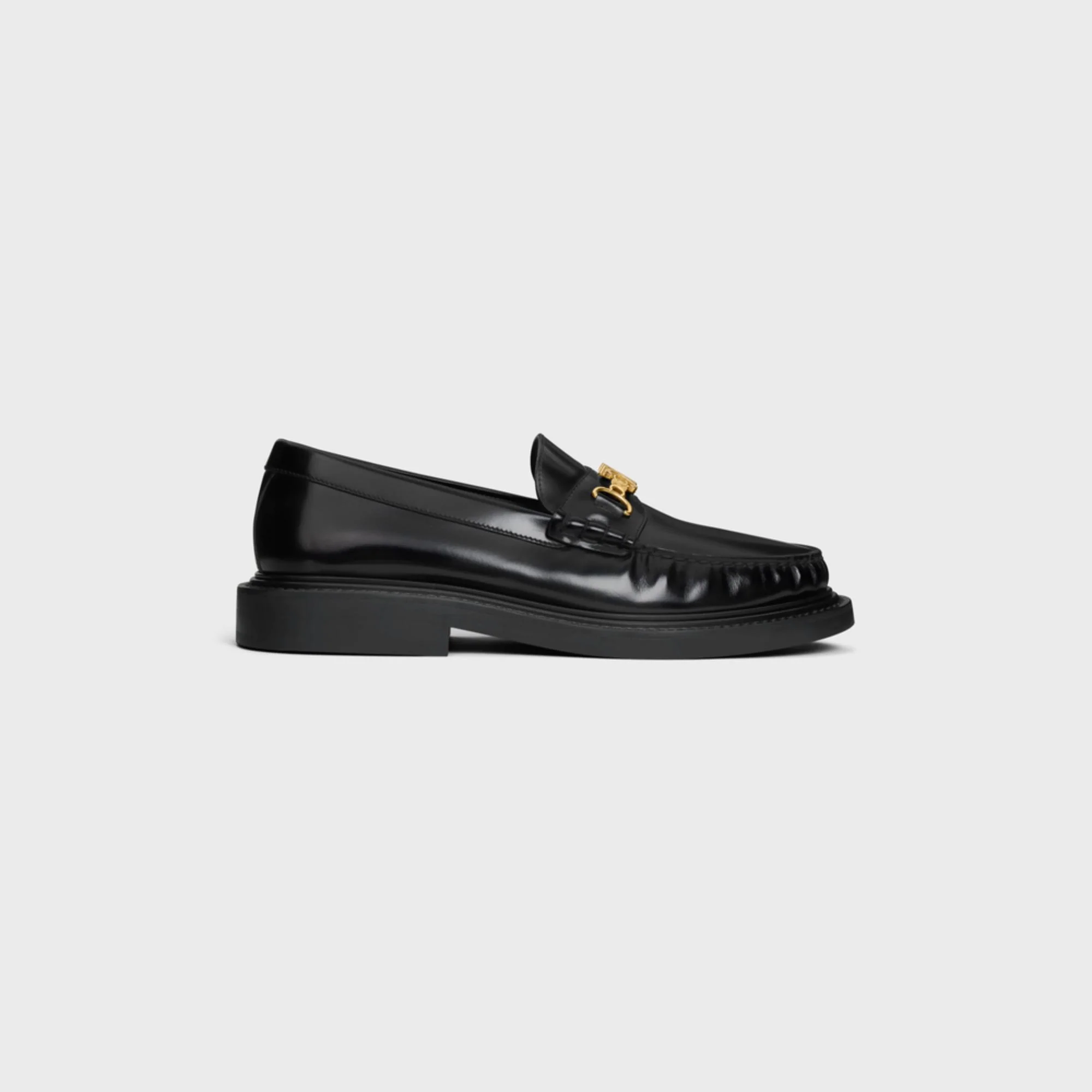 Triomphe Chain Loafer 30 Polished Bull - Black