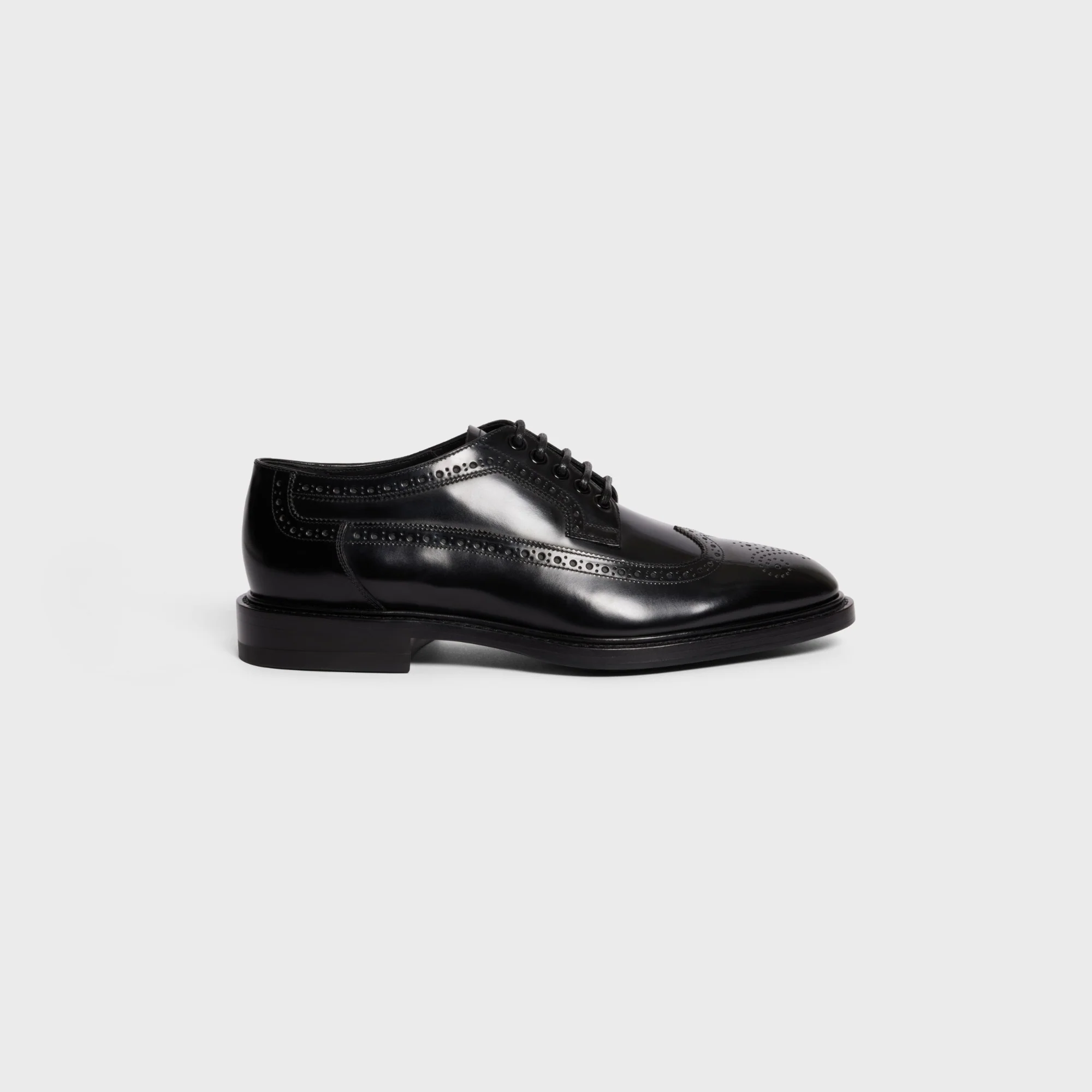 Celine Donavan Derby W/ Brogues 20 Polished Bull - Black