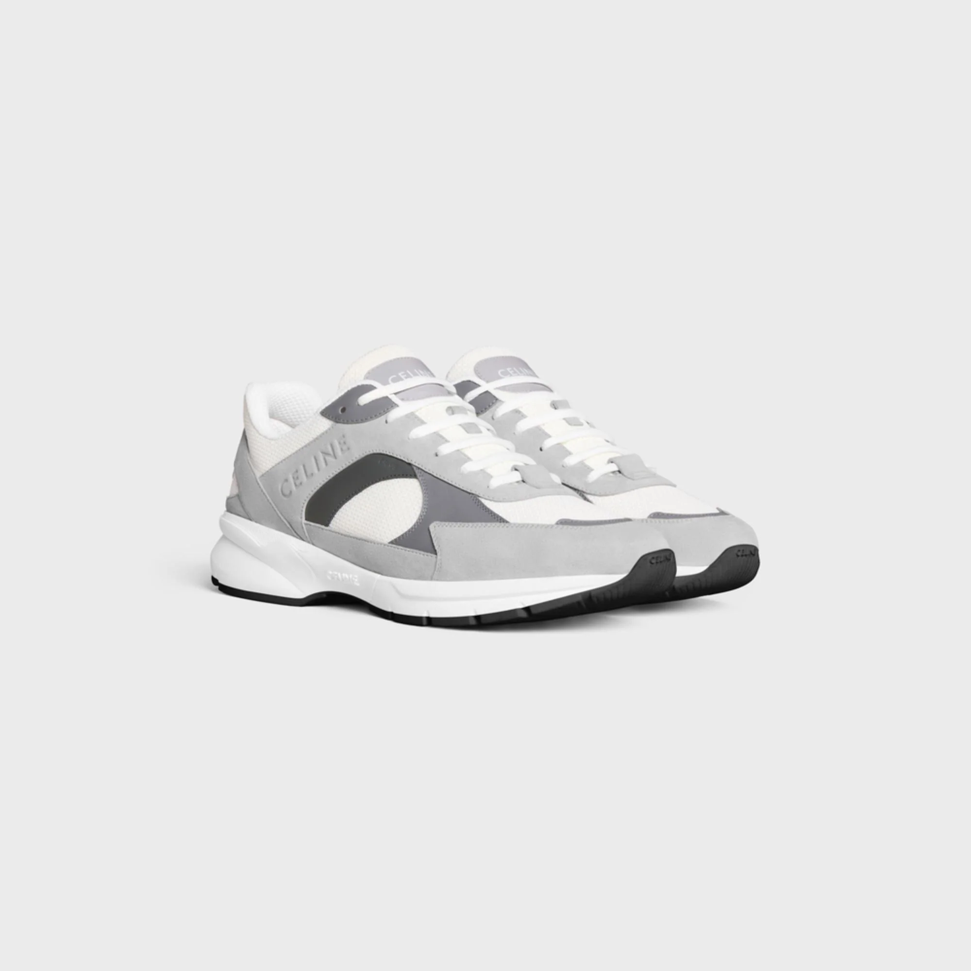 Runner Cr-03 Low Lace-Up Sneaker 30 Mesh, Suede Calfskin & Calfski - Grey - Image 2