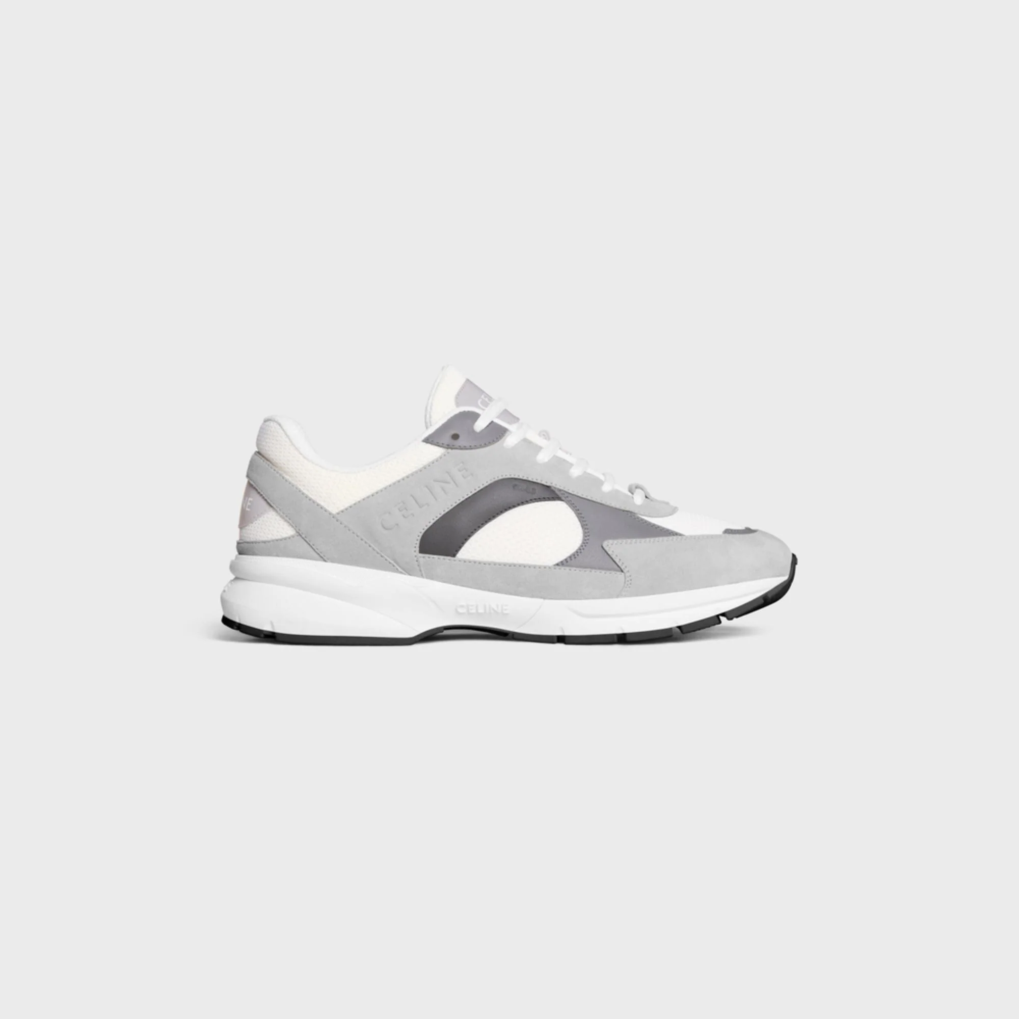 Runner Cr-03 Low Lace-Up Sneaker 30 Mesh, Suede Calfskin & Calfski - Grey