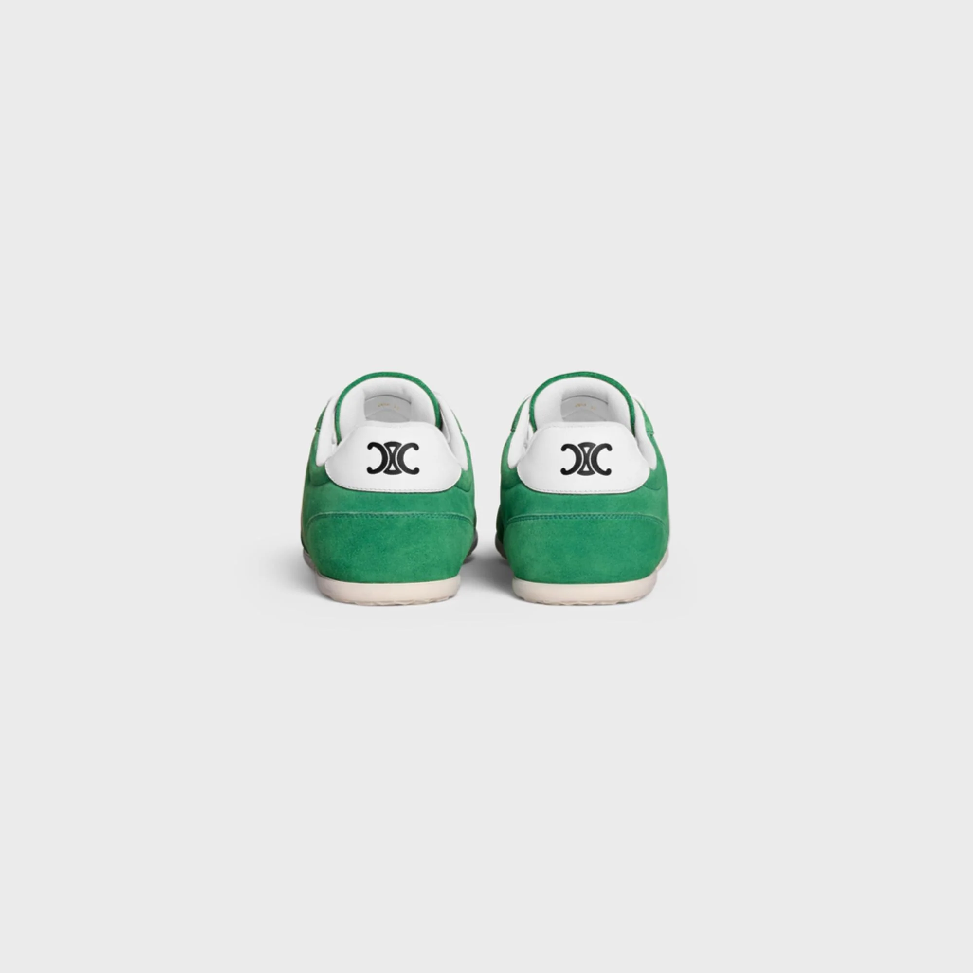 Celine Jogger Low Lace-Up Sneaker W/ Triomph Suede Calfskin & - Green/Optic White - Image 3