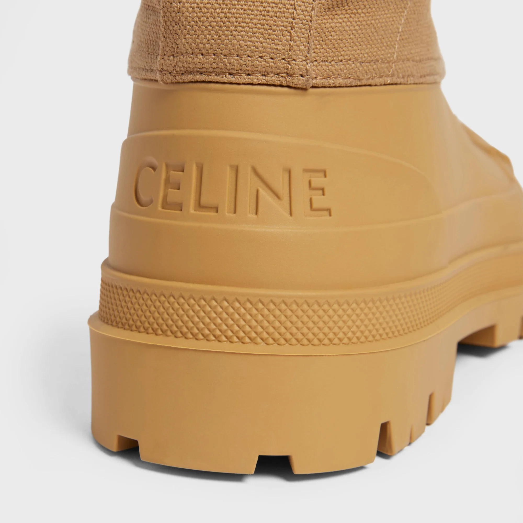 Celine Riley Lace-Up Boot W/ Triomphe 30 Canvas - Caramel - Image 3