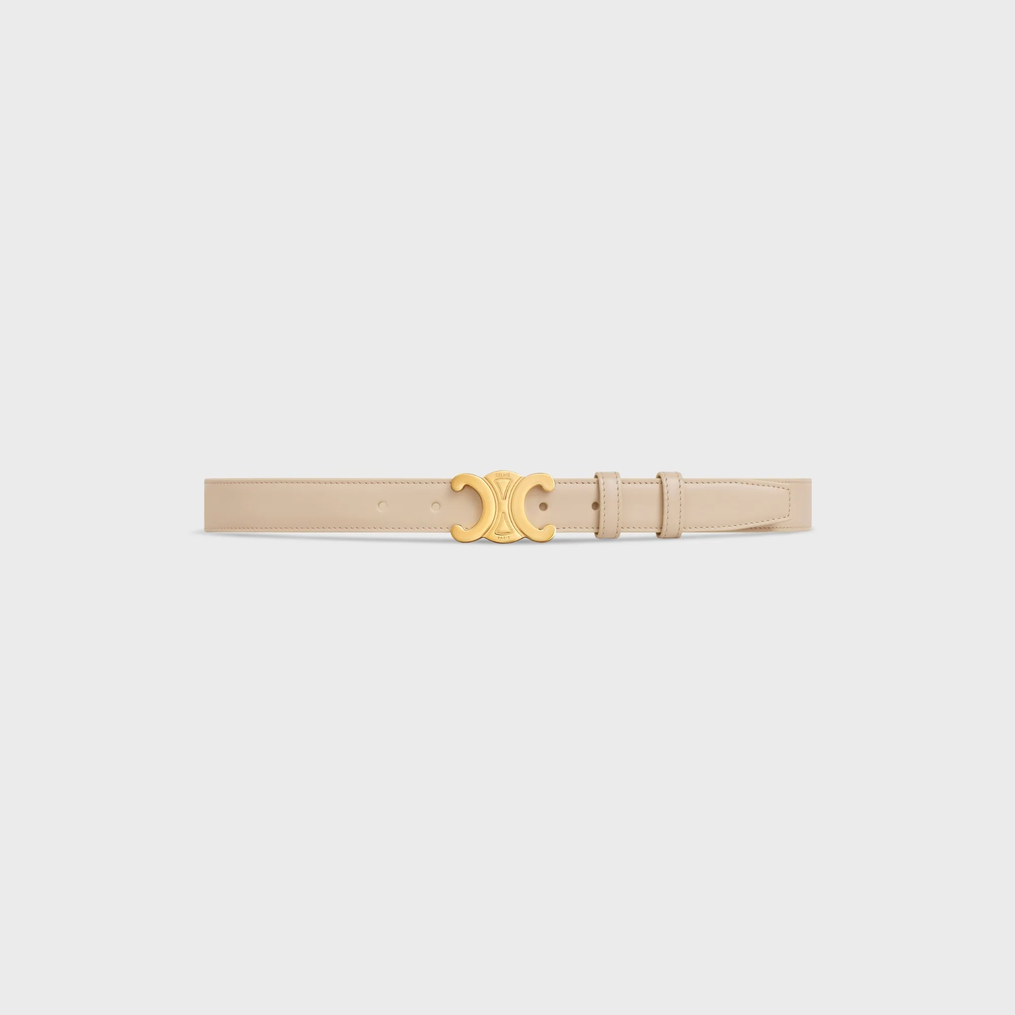 Triomphe Belt Medium 25Mm Taurillon Leather - Nude