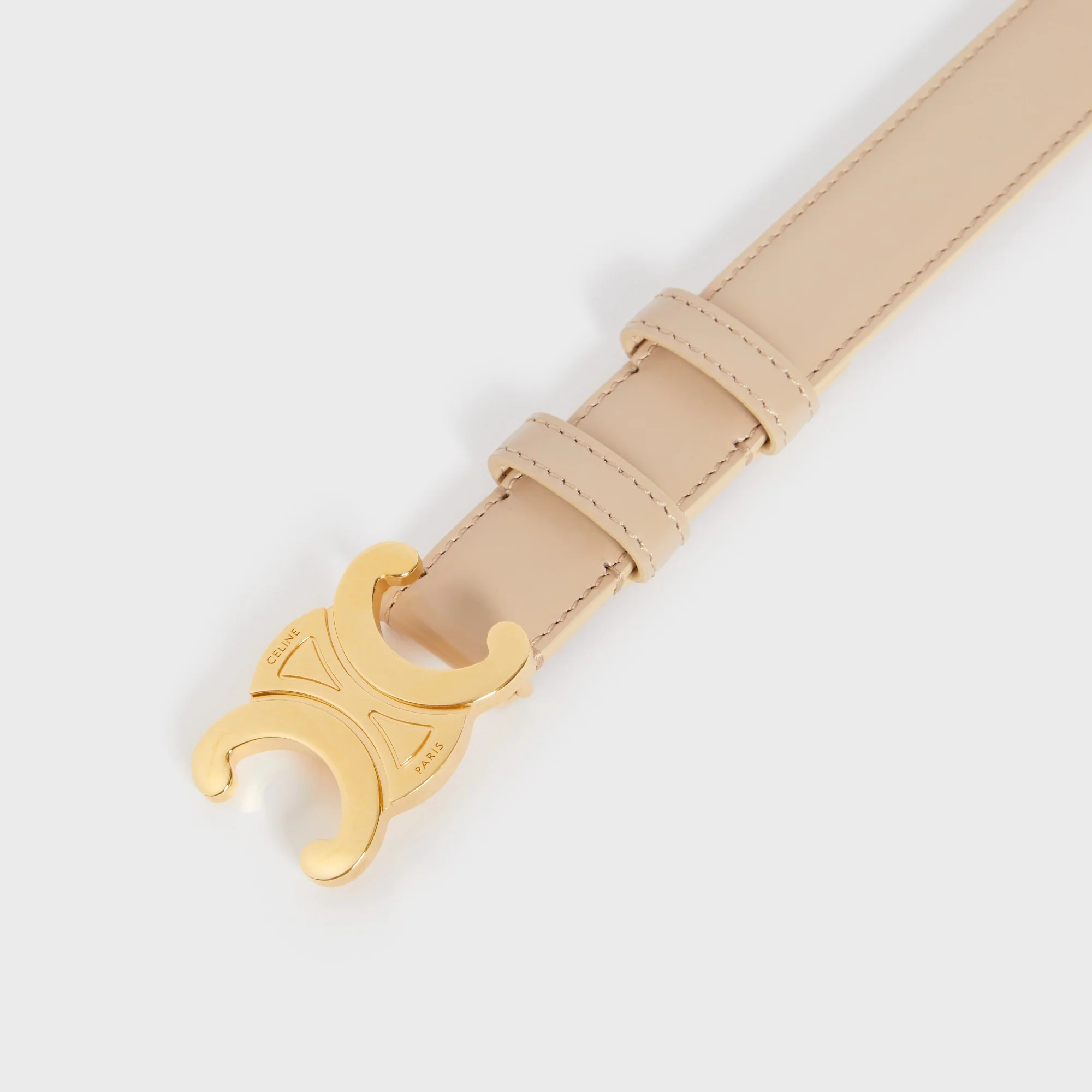 Triomphe Belt Medium 25Mm Taurillon Leather - Nude - Image 2