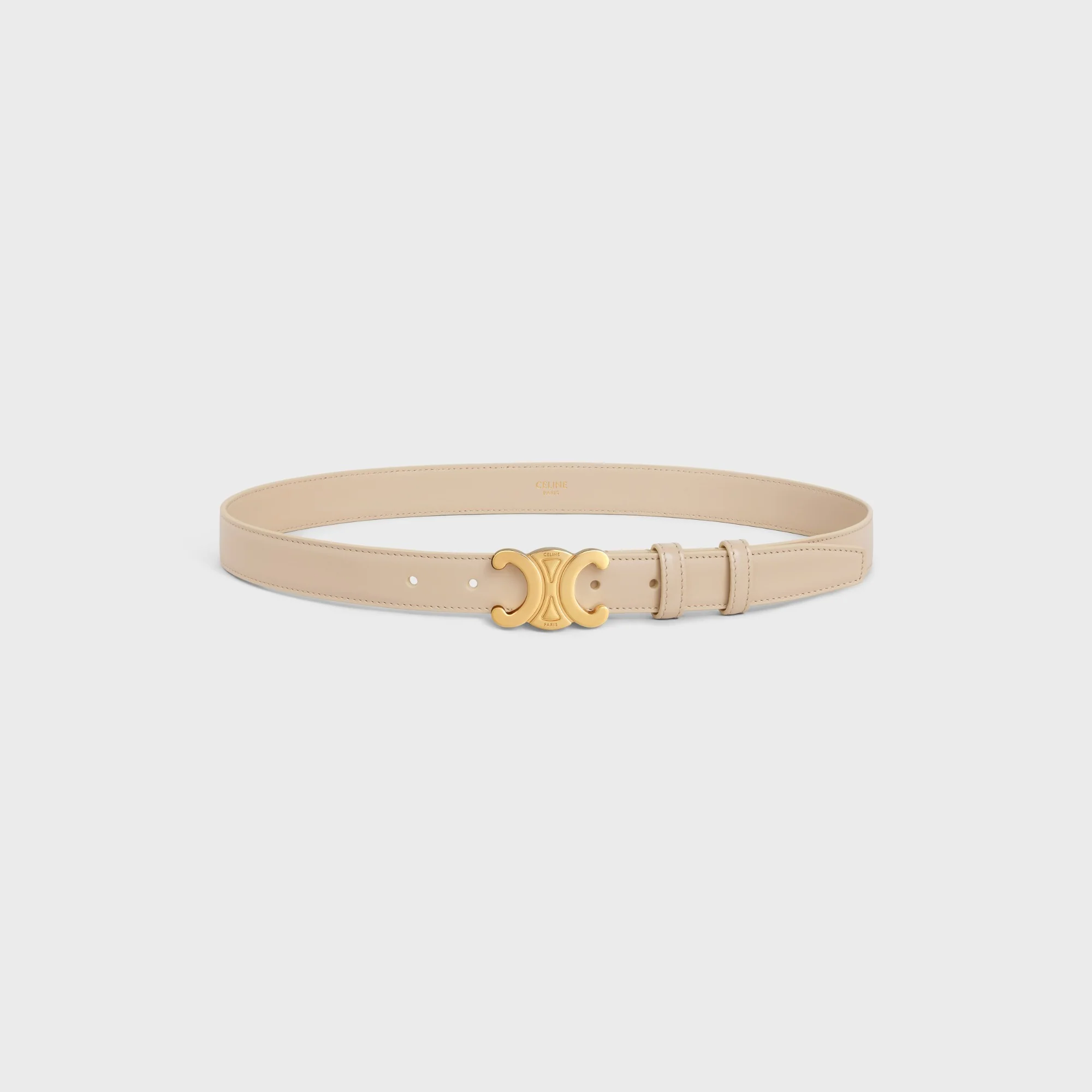 Triomphe Belt Medium 25Mm Taurillon Leather - Nude - Image 3