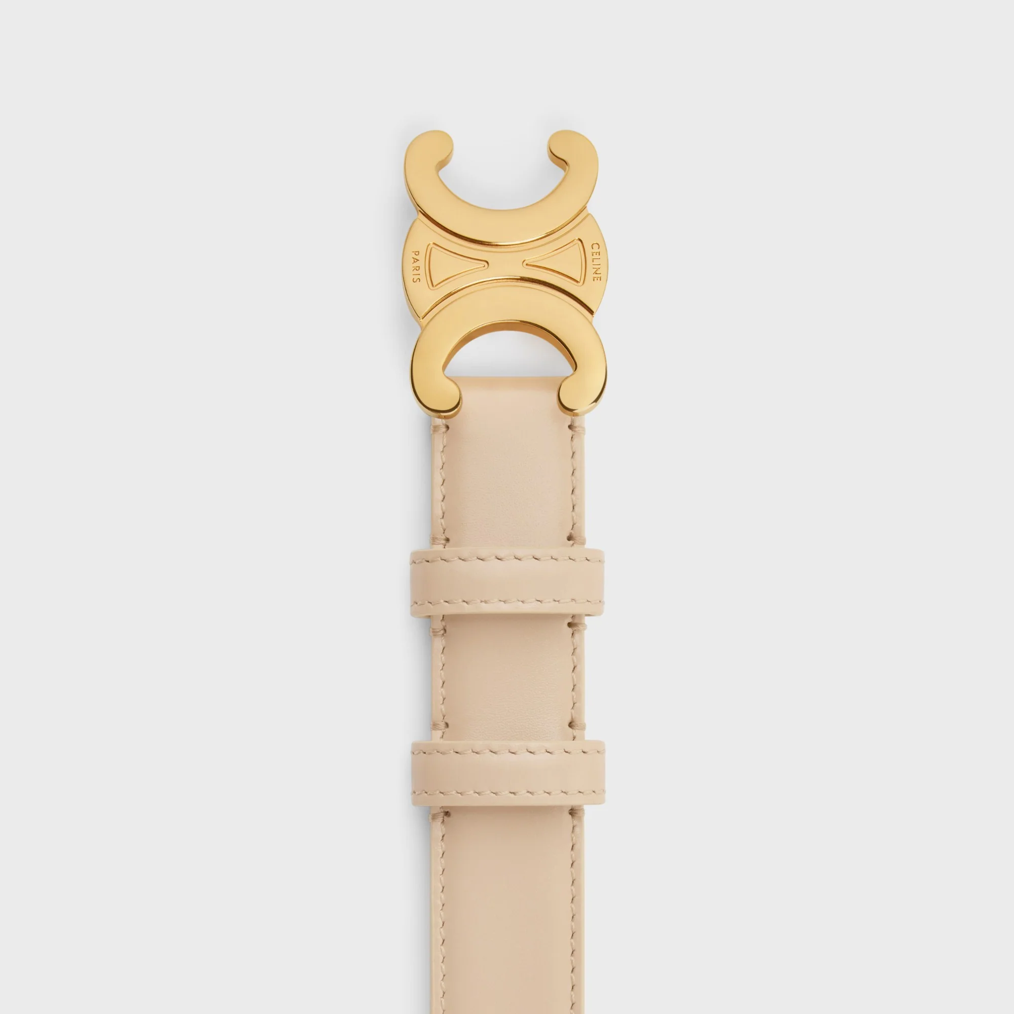 Triomphe Belt Medium 25Mm Taurillon Leather - Nude - Image 4