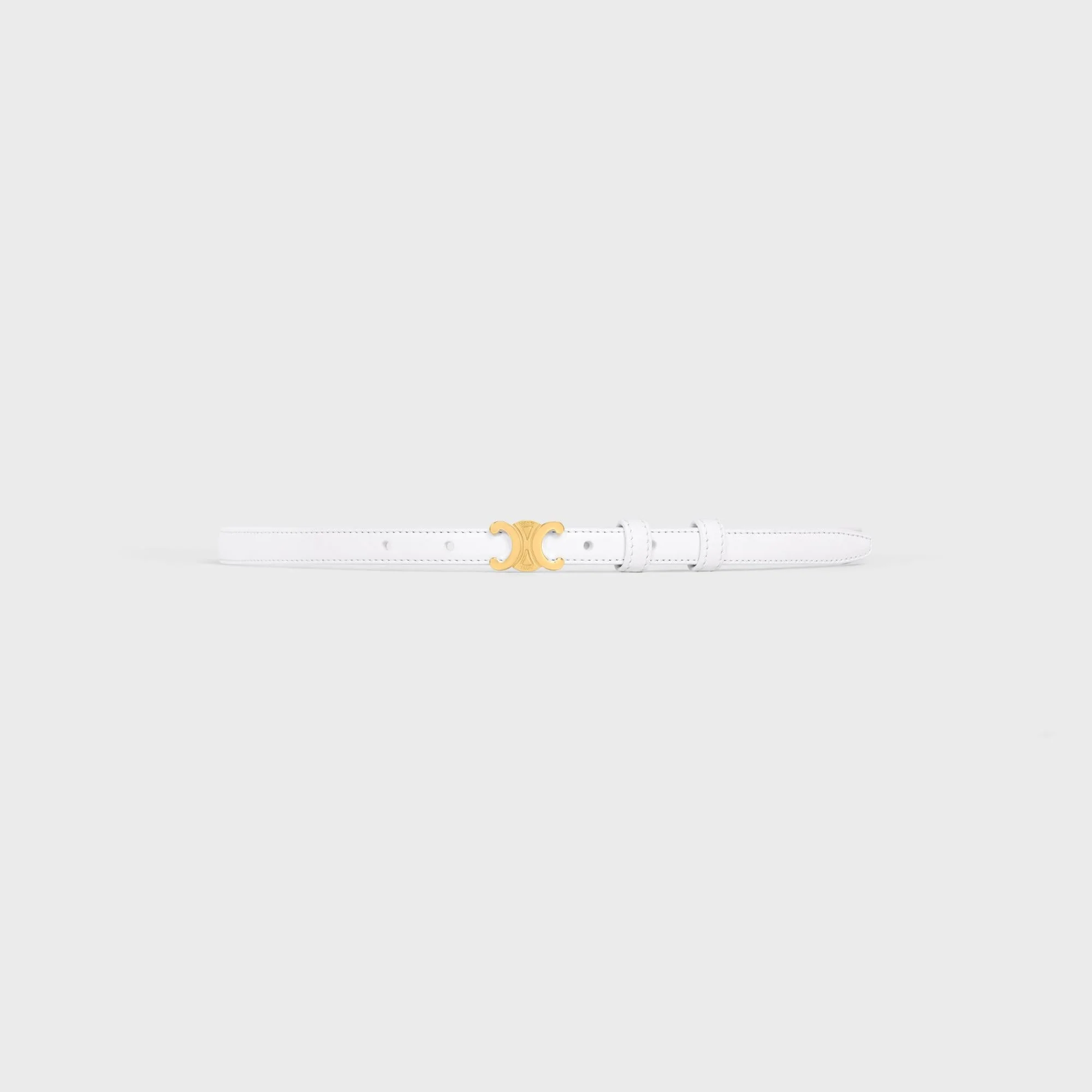 Triomphe Belt Teen 13Mm Taurillon Leather - Optic White
