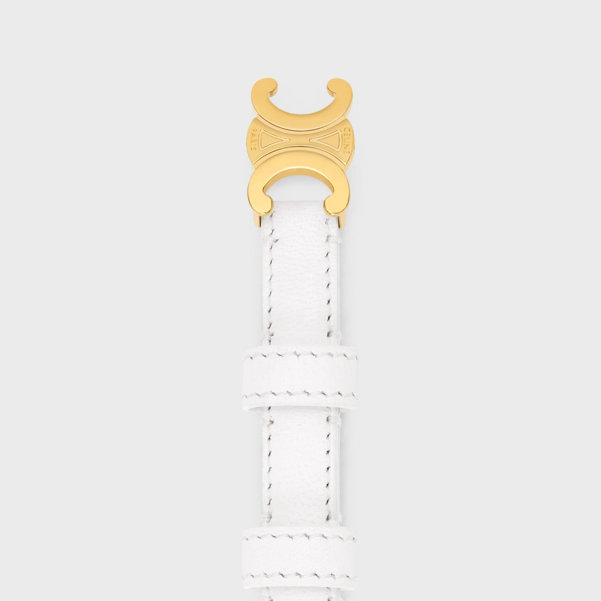 Triomphe Belt Teen 13Mm Taurillon Leather - Optic White - Image 4