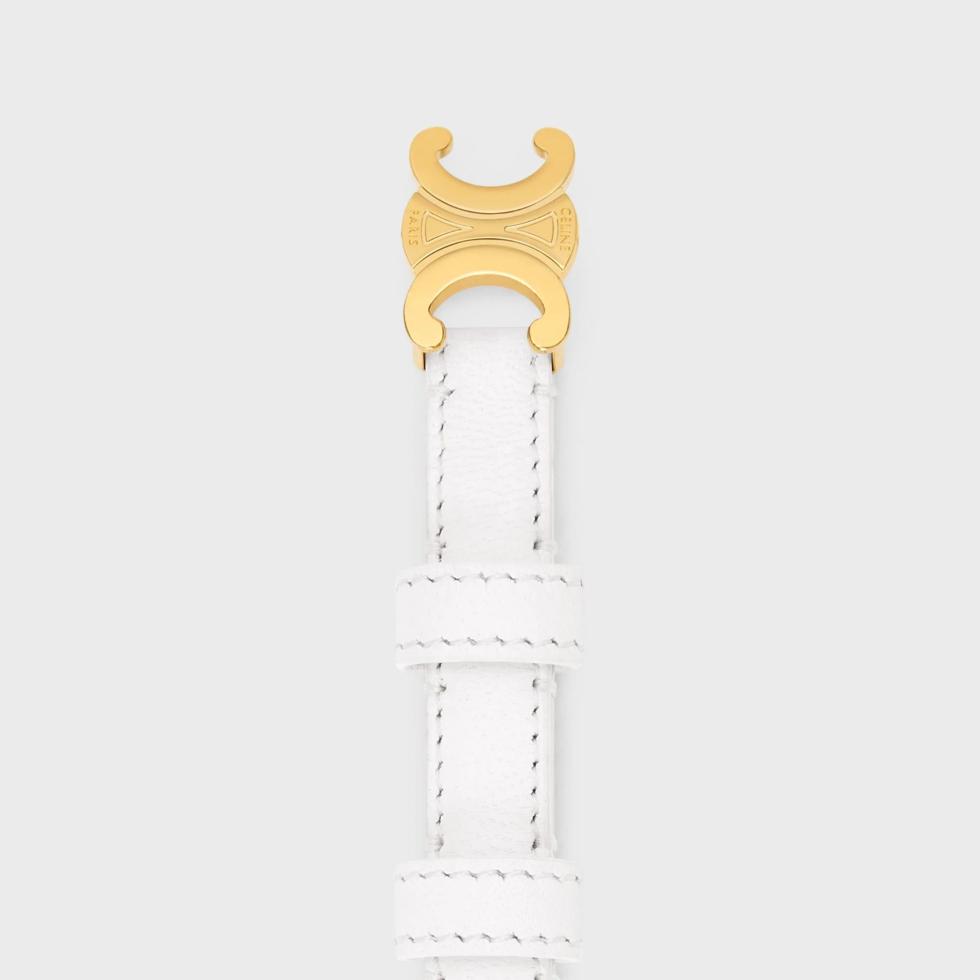 Triomphe Belt Teen 13Mm Taurillon Leather - Optic White - Image 5
