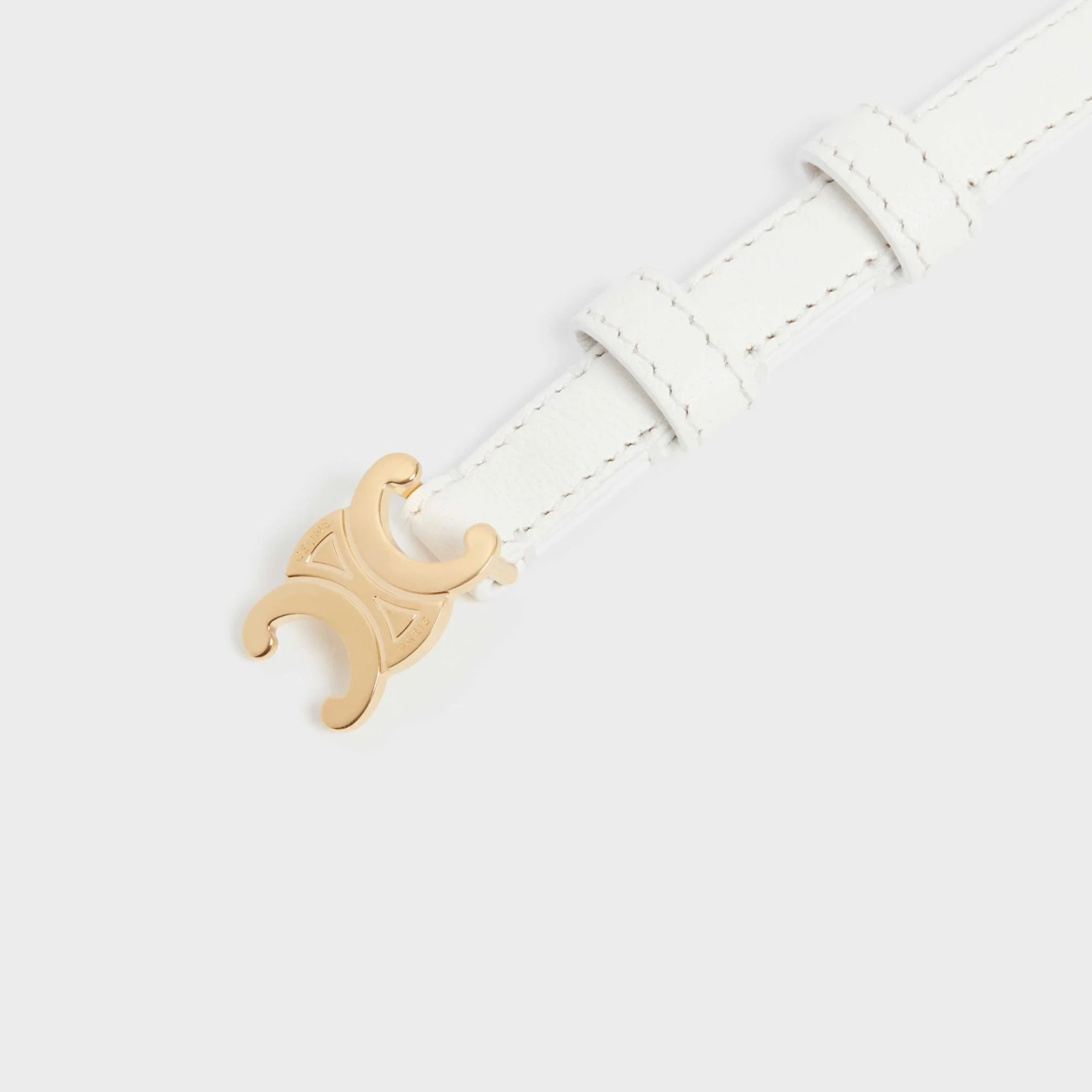 Triomphe Belt Teen 13Mm Taurillon Leather - Optic White - Image 6