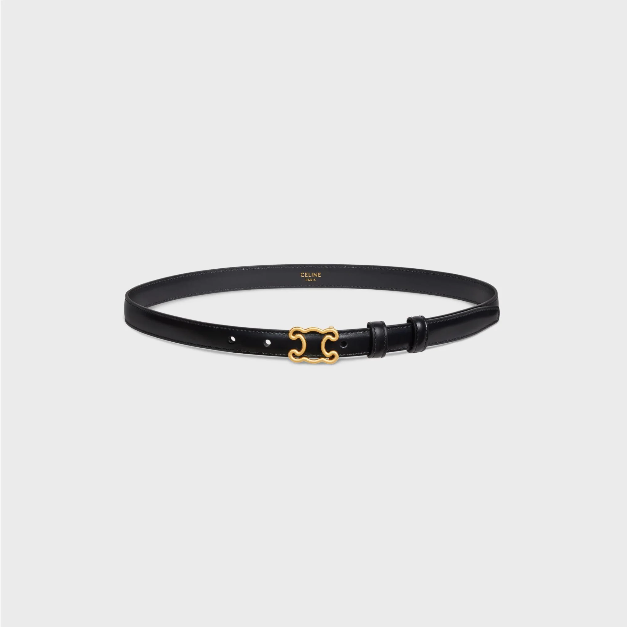 Triomphe Frame Belt Small 18Mm Taurillon Leather - Black - Image 3