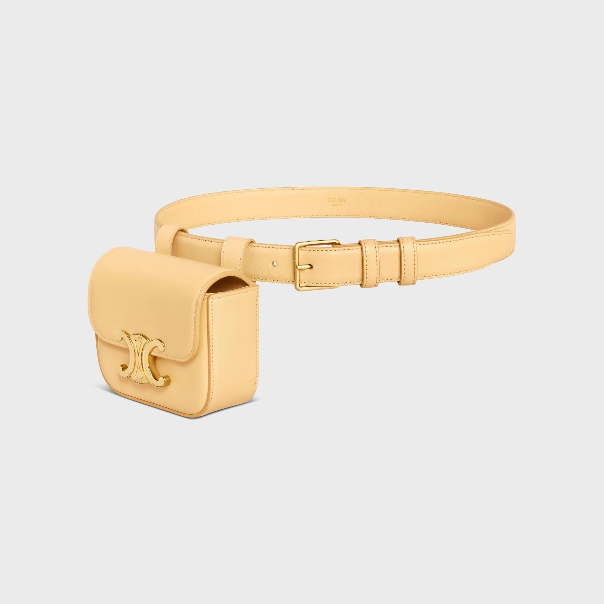 Triomphe Belt Bag Shiny Calfskin - Pollen - Image 3