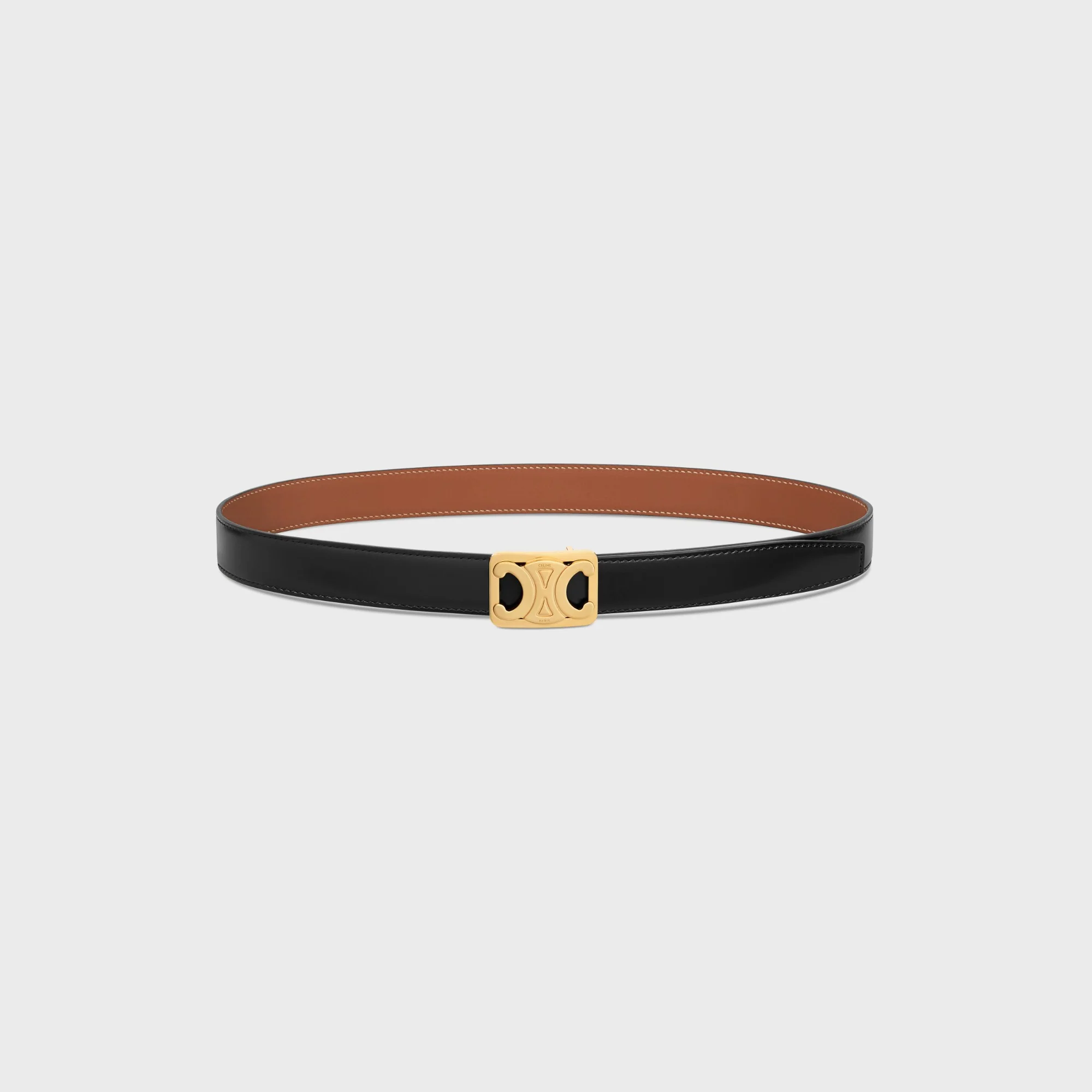 Framed Triomphe Belt Reversible Medium 25Mm Taurillon & Natural Calf. - Tan / Black - Image 2