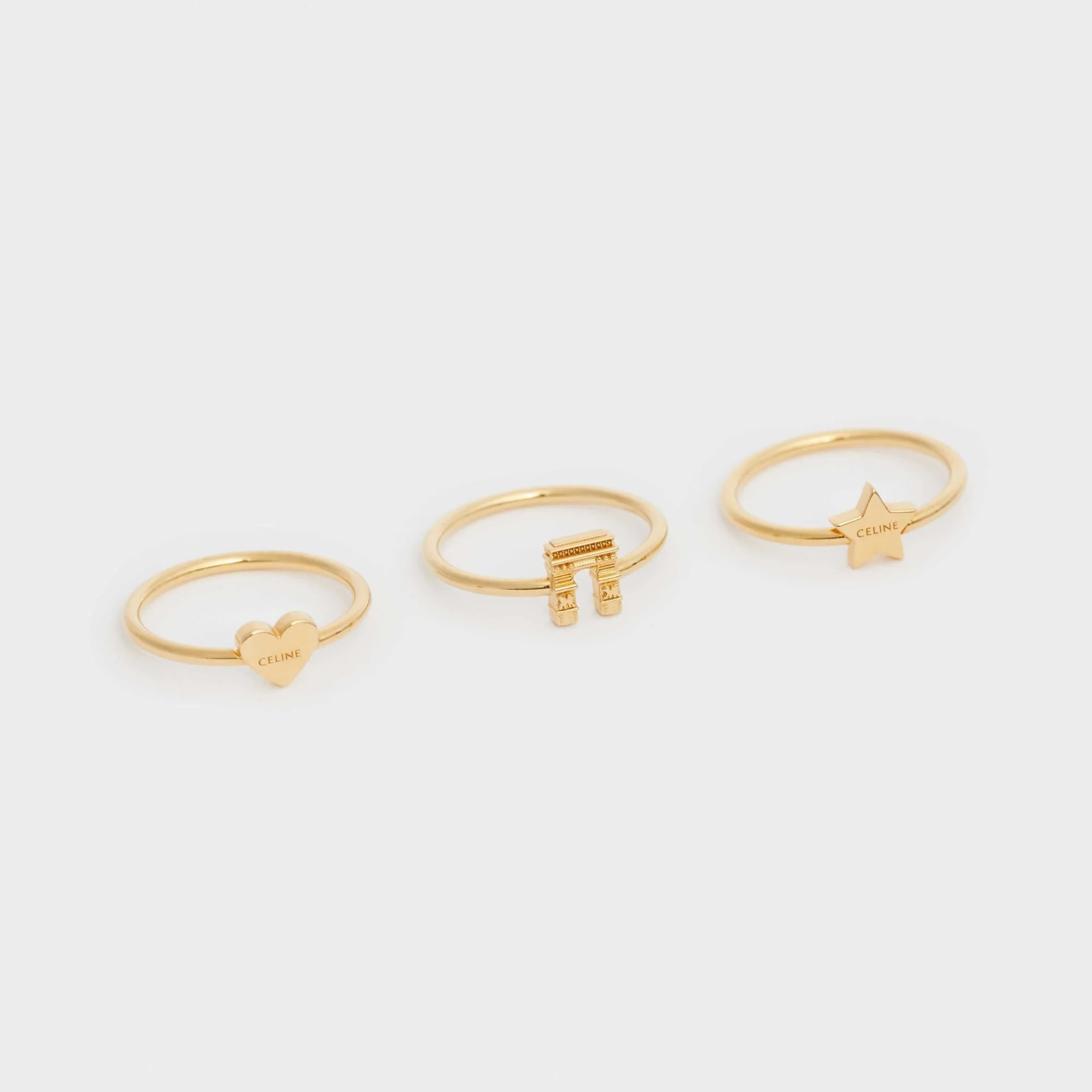 Celine Separables Arc De Triomphe Set Of 3 Rings Brass - Gold - Image 3