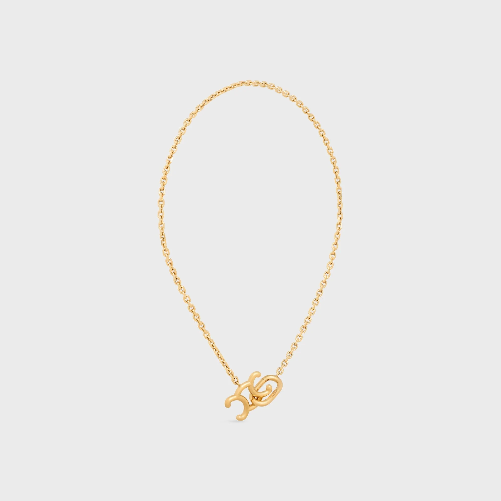 Triomphe Lock Necklace Brass - Gold - Image 5