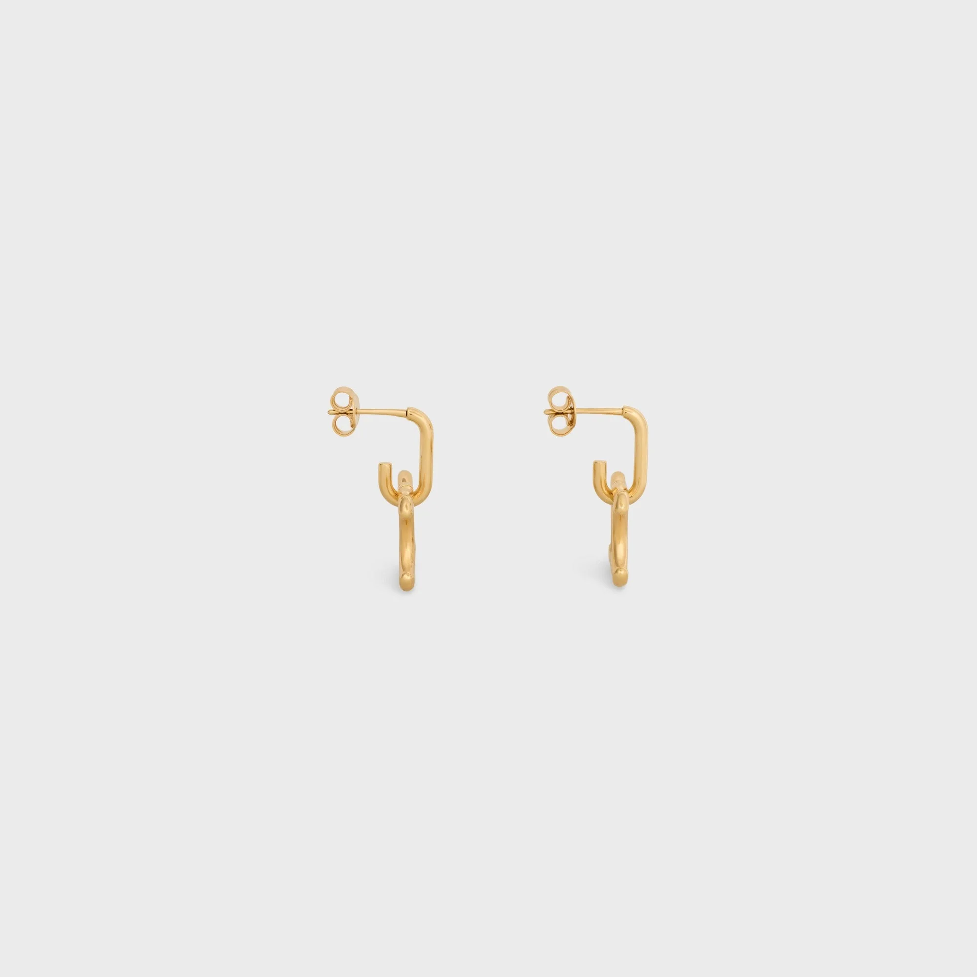 Triomphe Lock Earrings Brass - Gold - Image 5