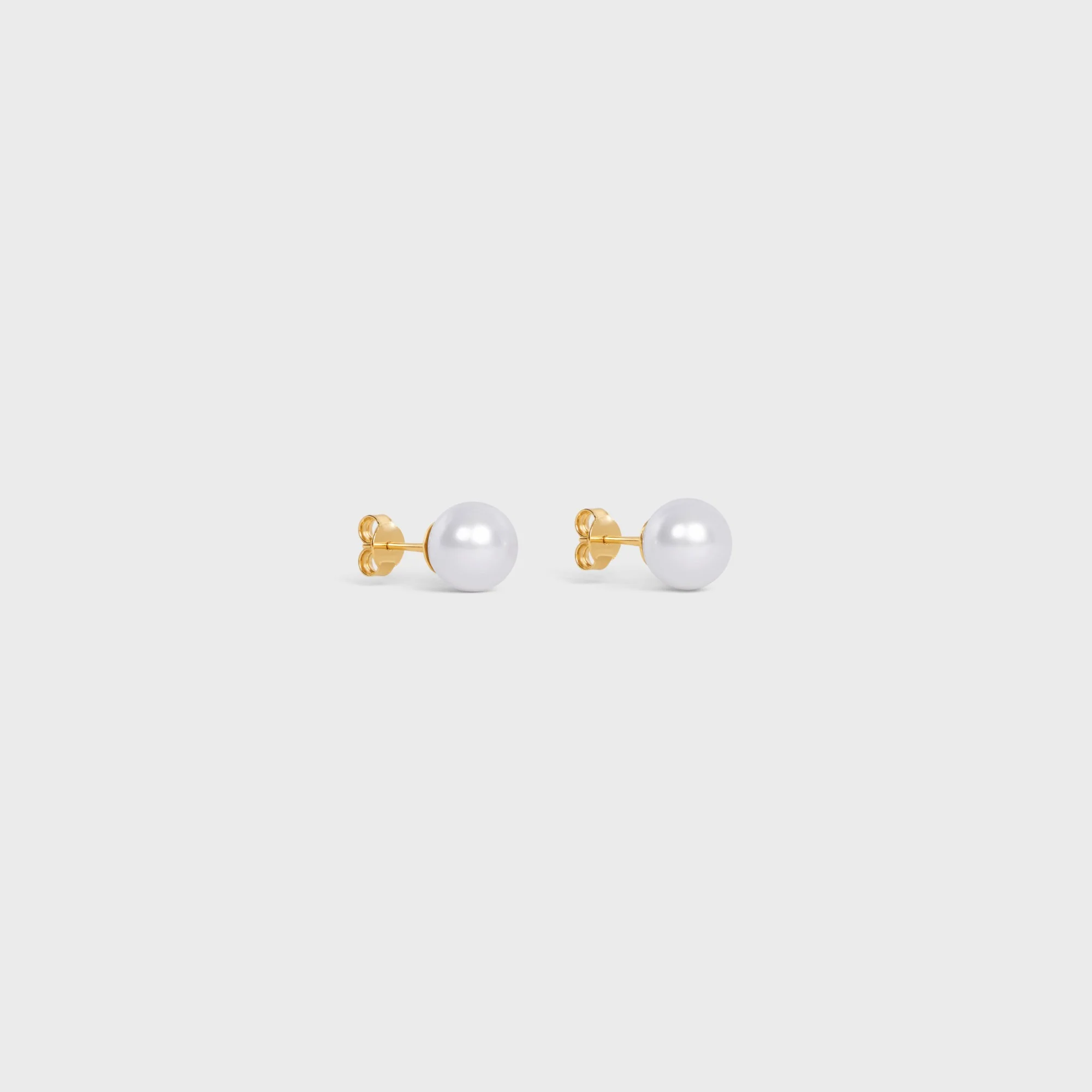 Les Perles Celine Earrings Brass & Resin Pearl - Gold / Ivory - Image 2