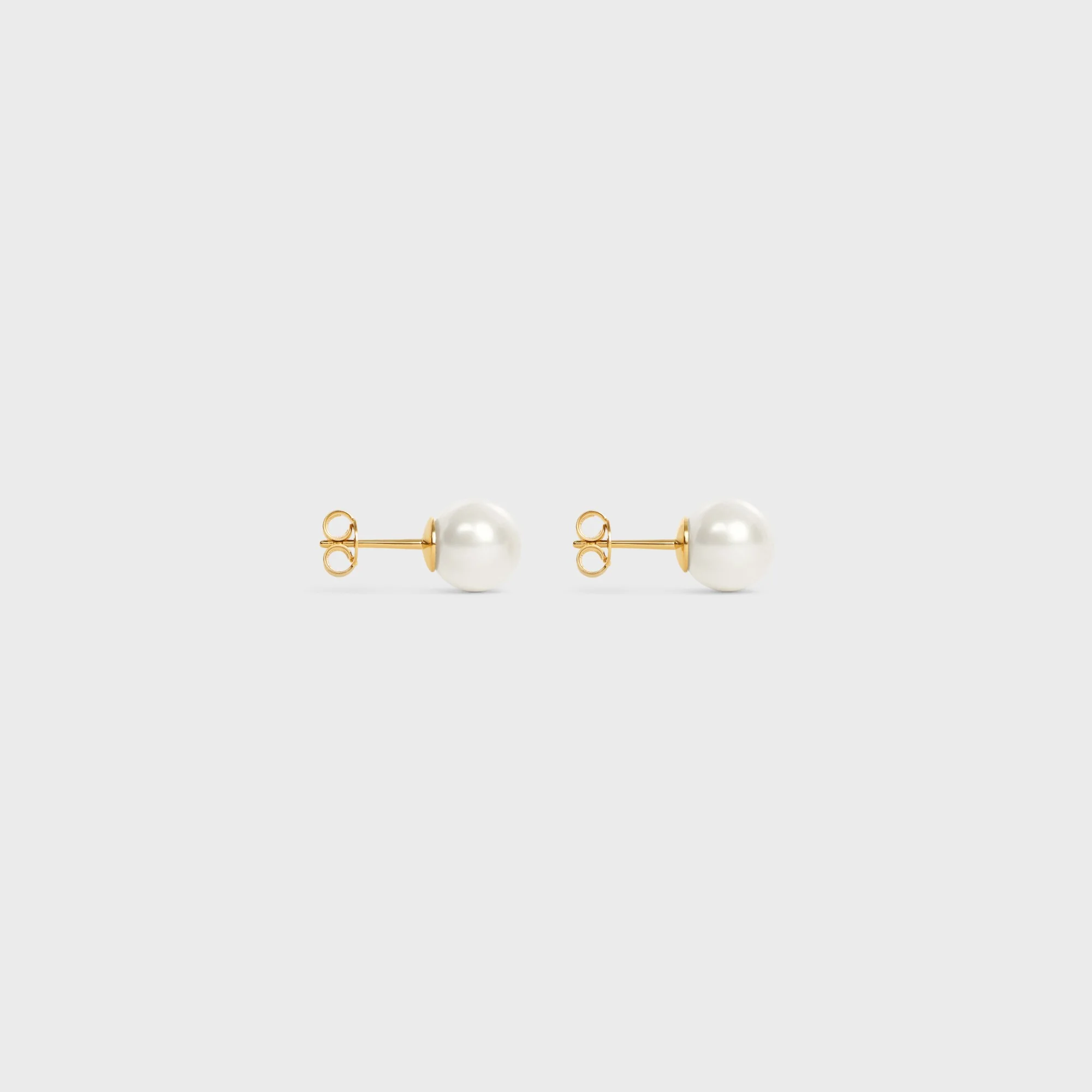 Les Perles Celine Earrings Brass & Resin Pearl - Gold / Ivory - Image 3
