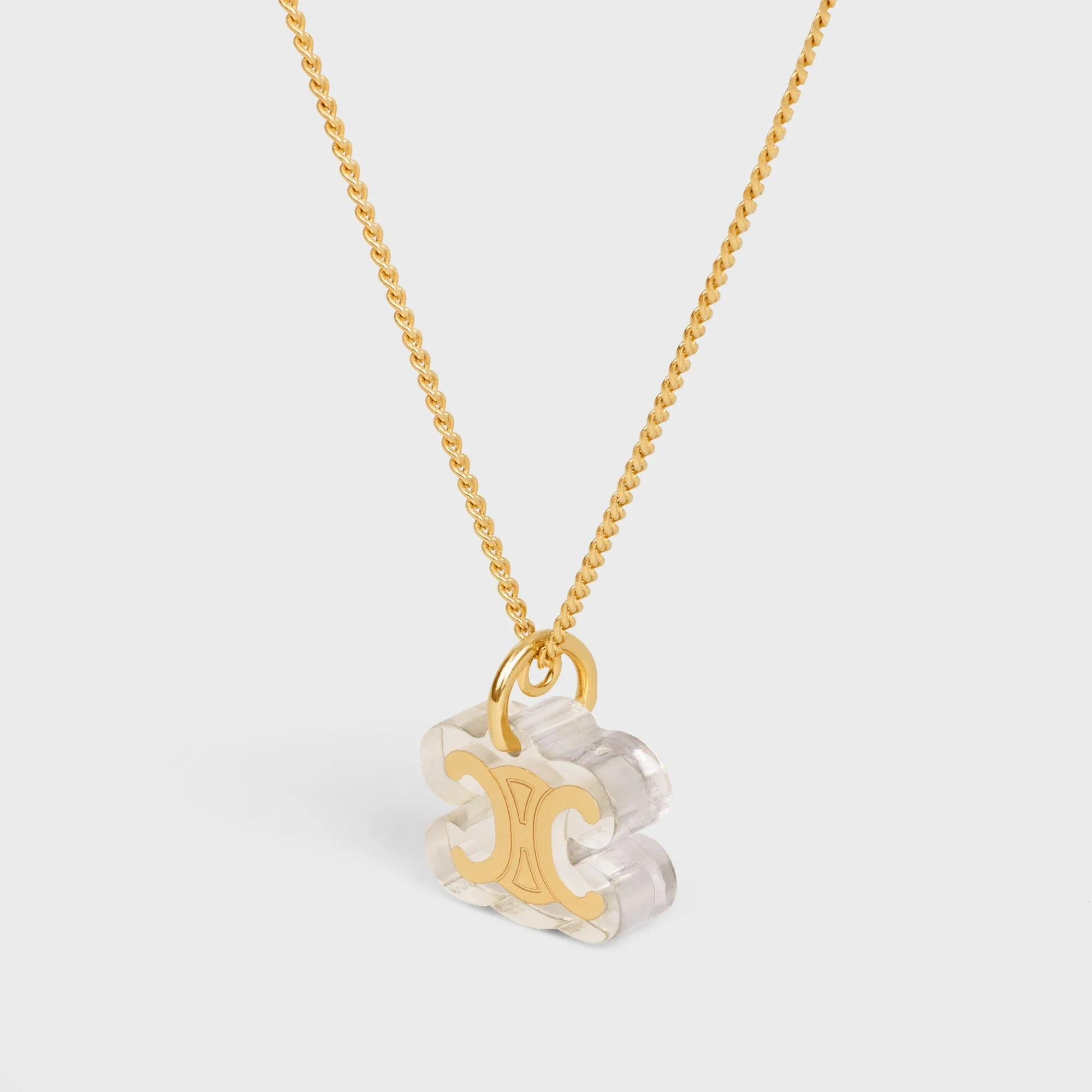 Celine Glaçon Necklace Brass & Resin - Gold - Image 3