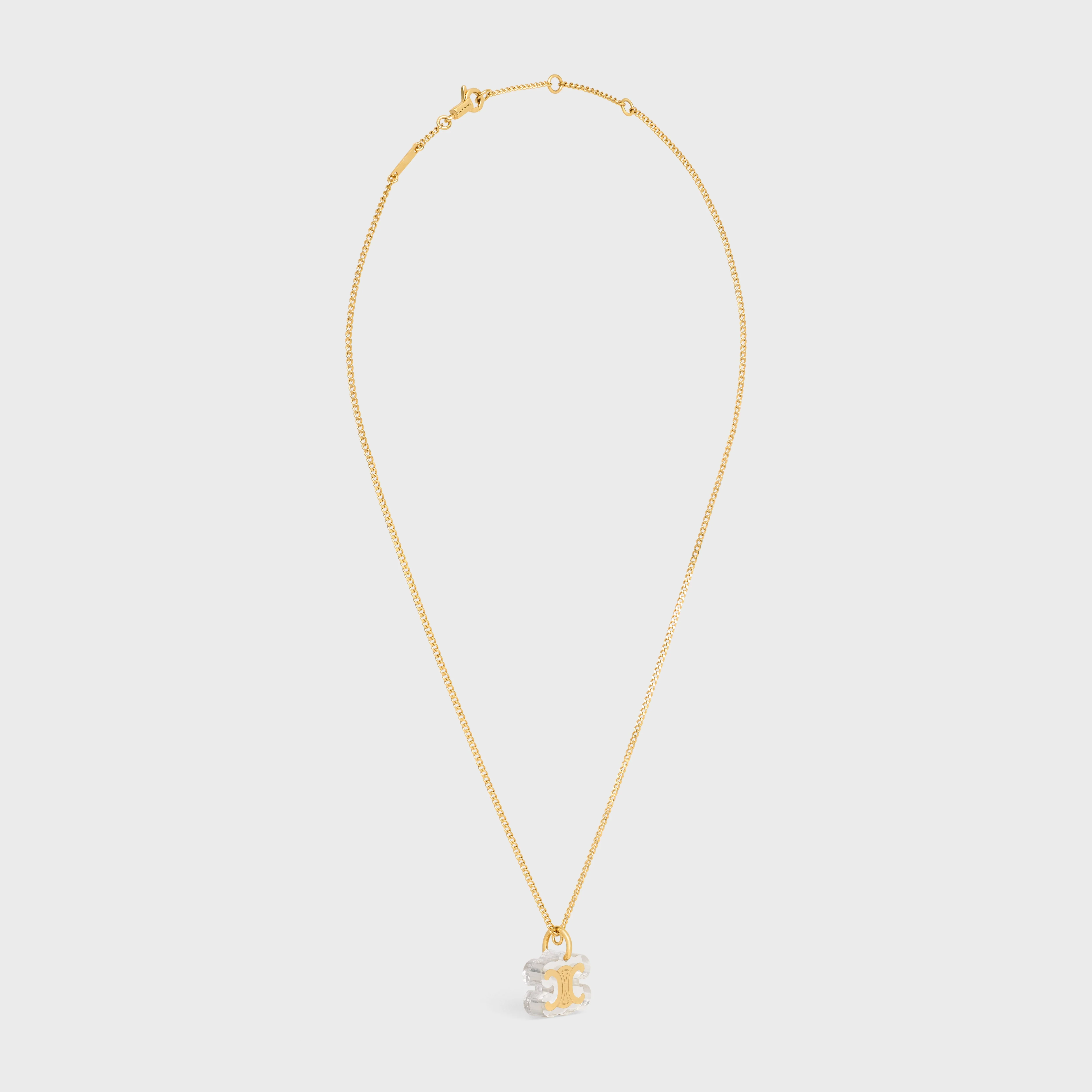 Celine Glaçon Necklace Brass & Resin - Gold - Image 6