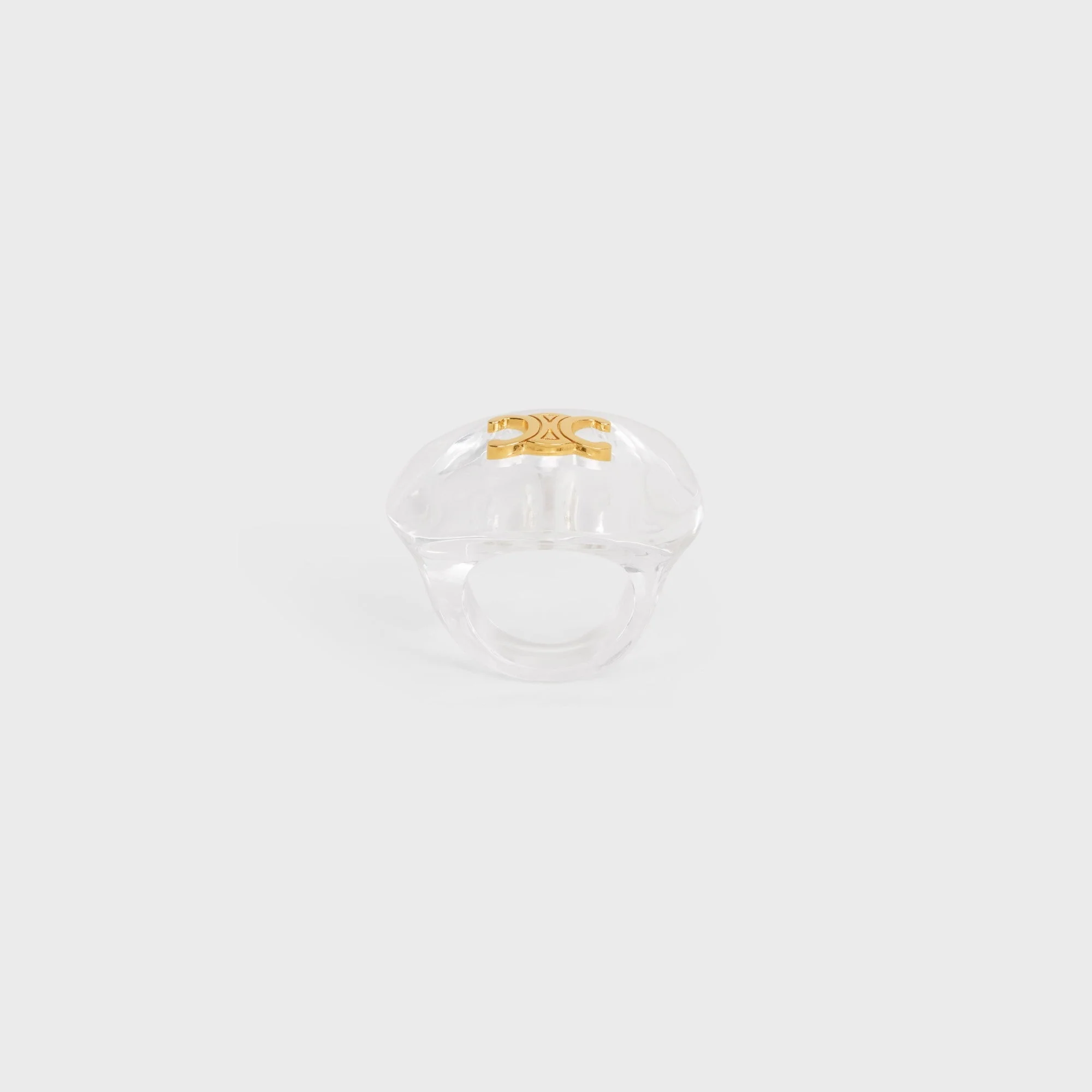 Celine Glaçon Ring Plexi & Brass - Gold - Image 2