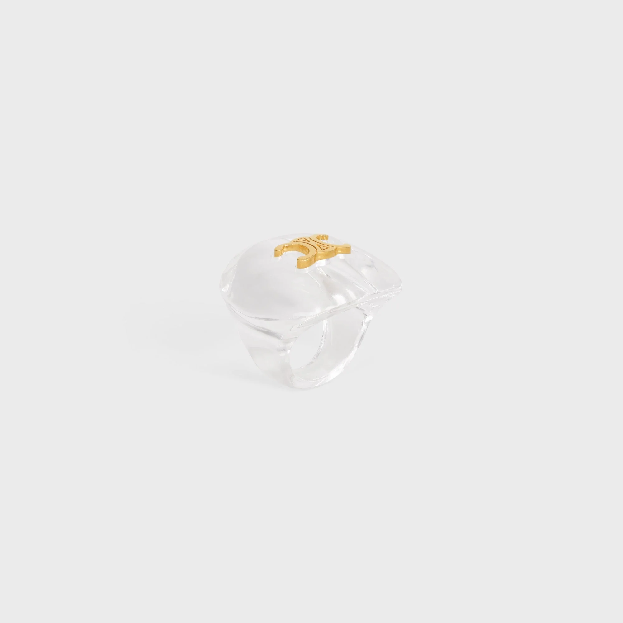 Celine Glaçon Ring Plexi & Brass - Gold - Image 3