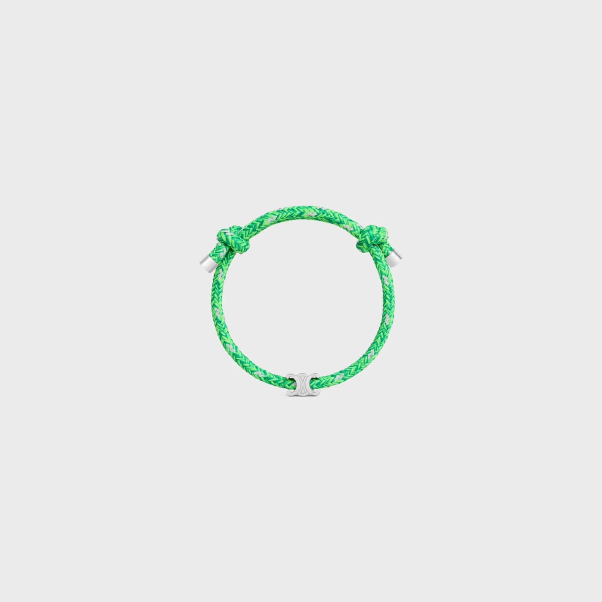 Triomphe Beach Bracelet Brass & Polyester - Neon Green / Silver