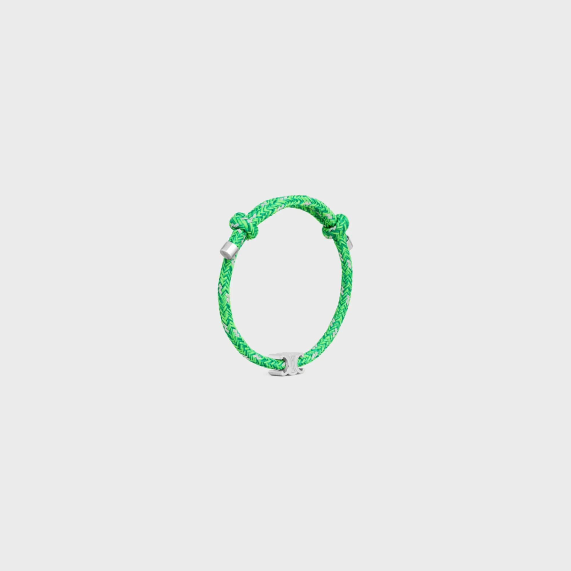 Triomphe Beach Bracelet Brass & Polyester - Neon Green / Silver - Image 3