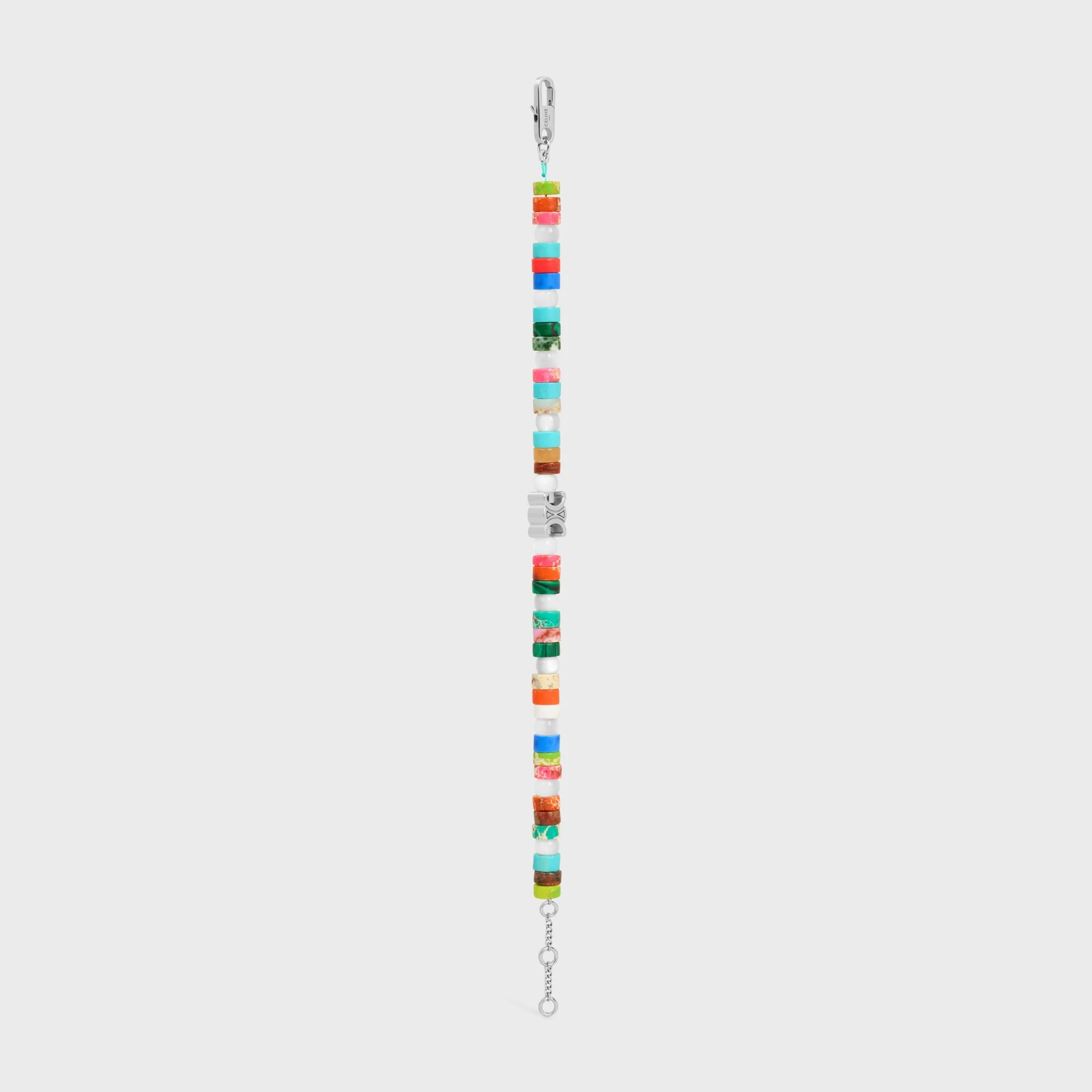 San Onofre Chunky Triomphe Bracelet Brass & Natural Stones - Multicolor/Silver - Image 3