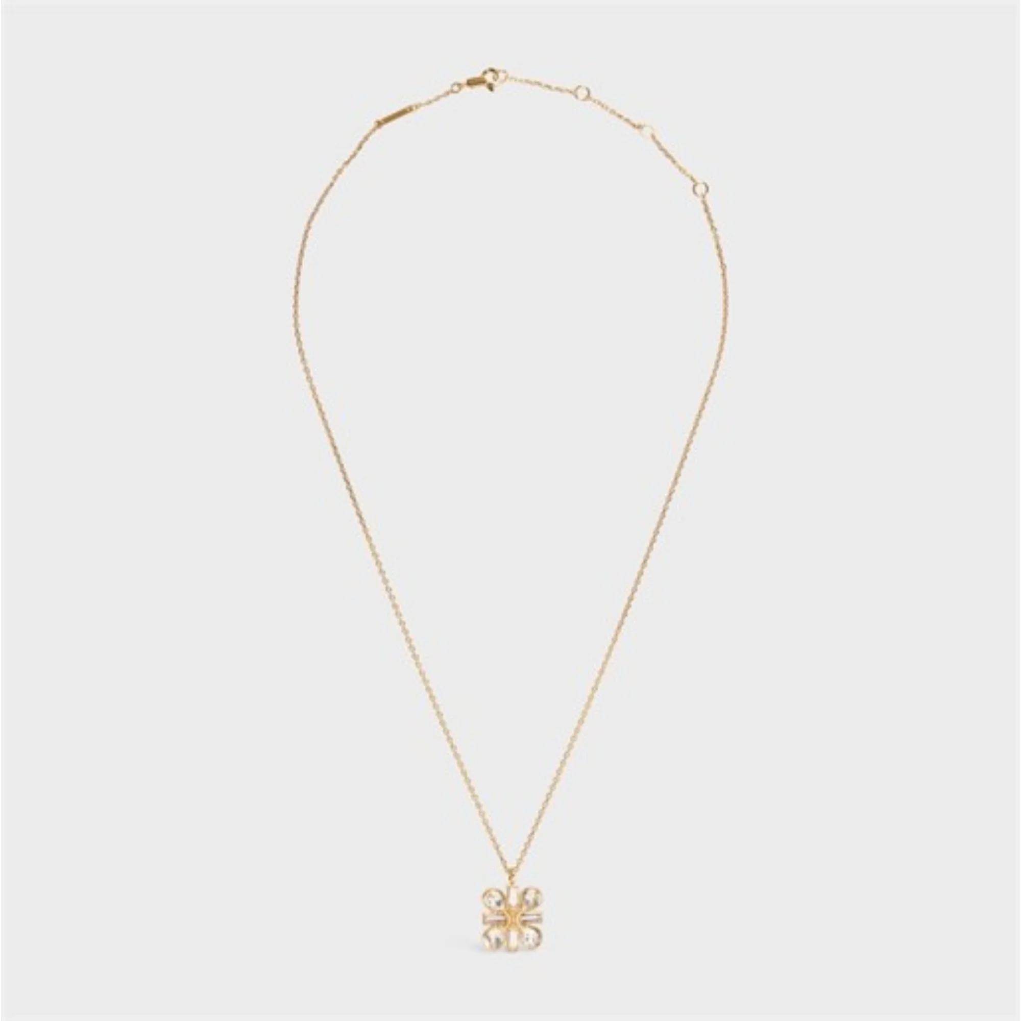 Celine Daisy Necklace Brass & Strass - Gold