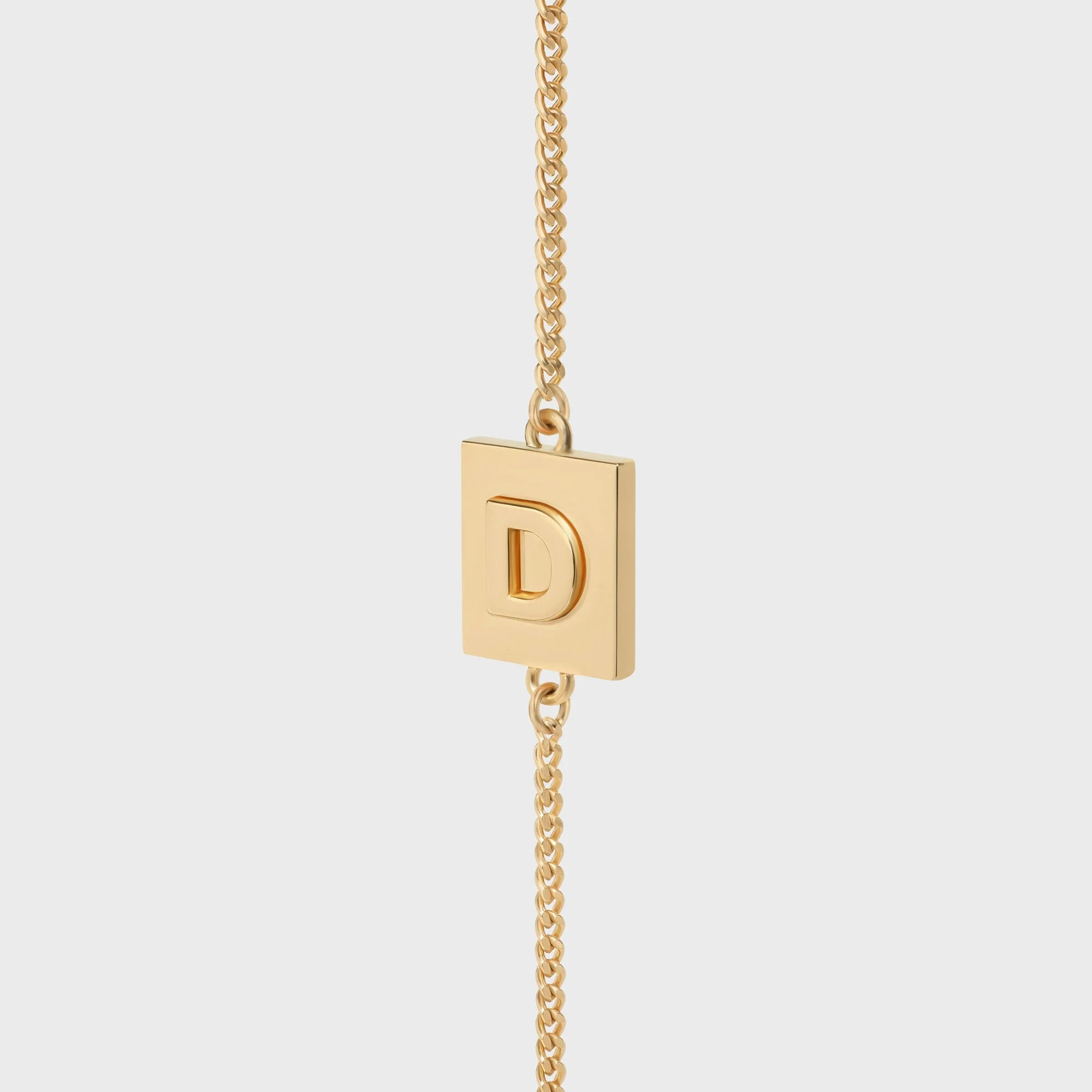 Alphabet D Bracelet Brass - Gold