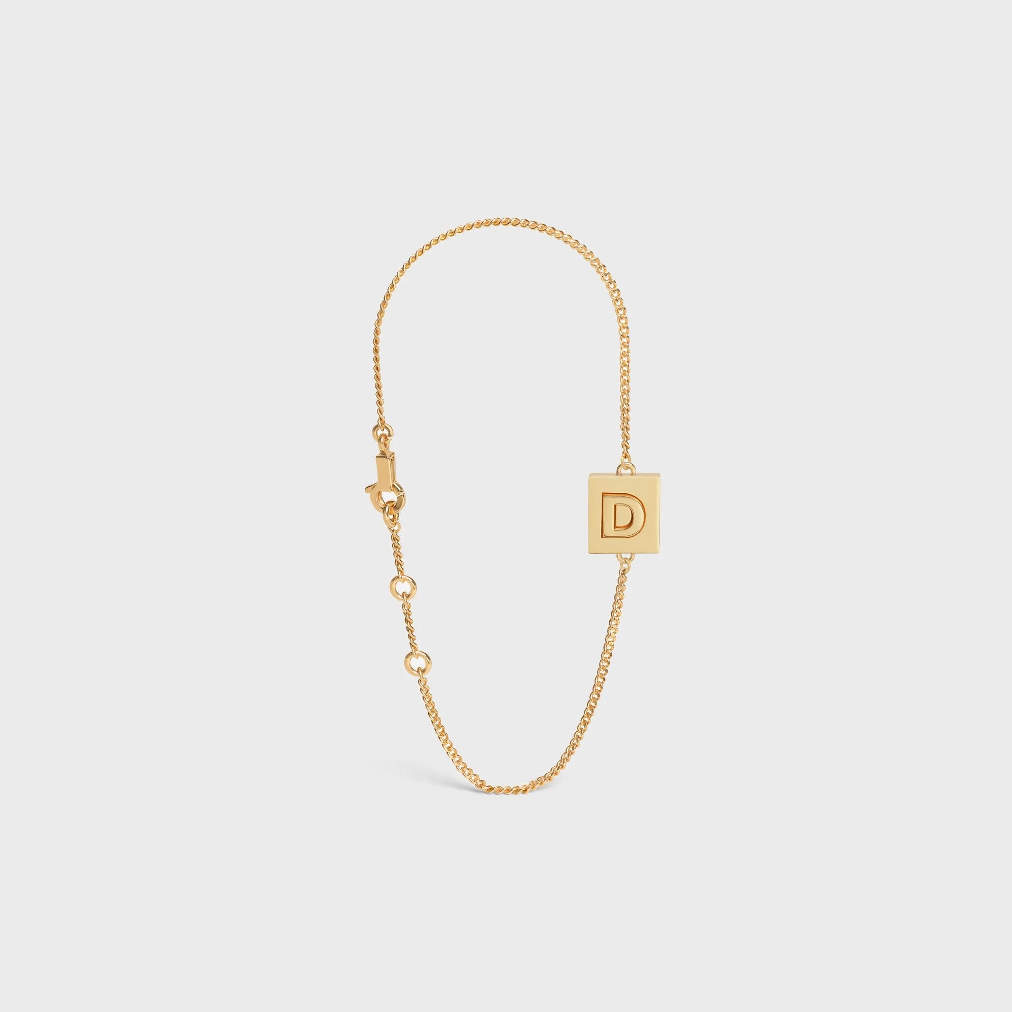 Alphabet D Bracelet Brass - Gold - Image 2