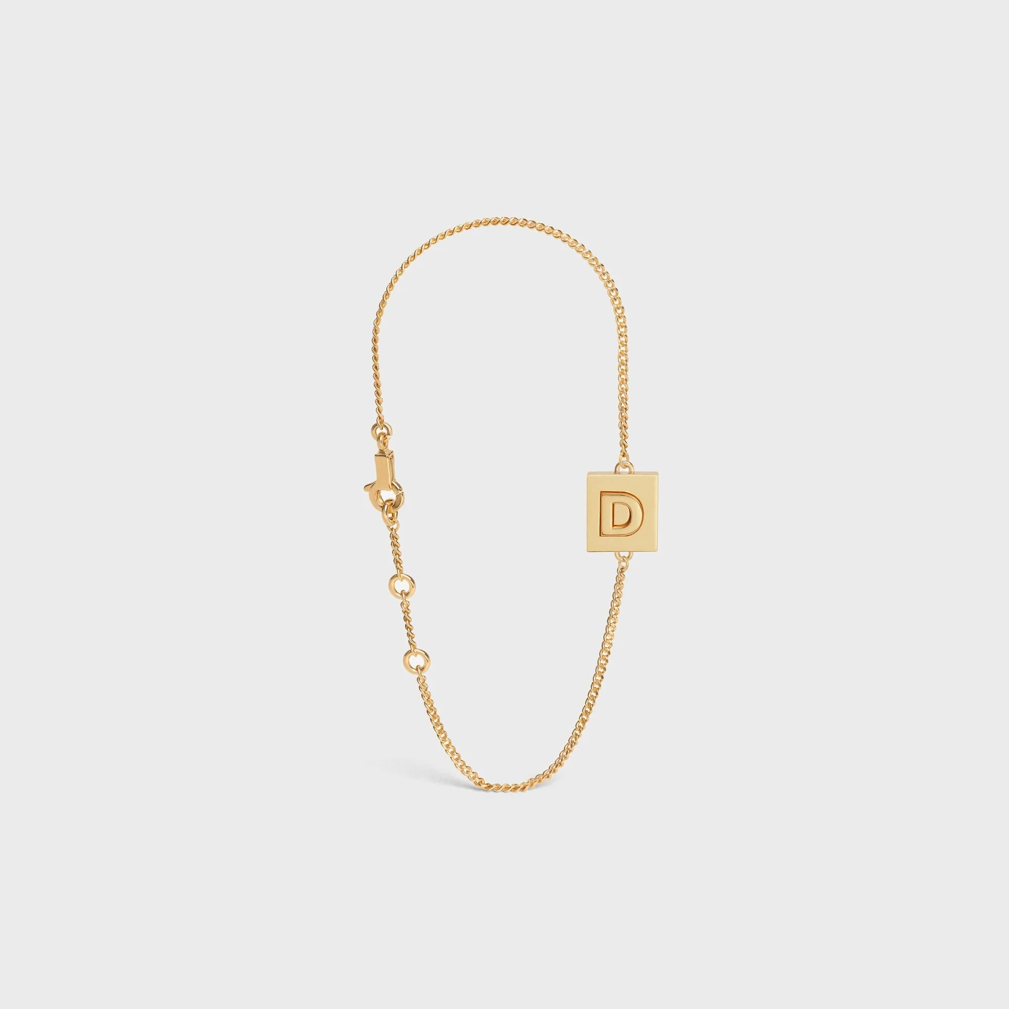 Alphabet D Bracelet Brass - Gold - Image 2