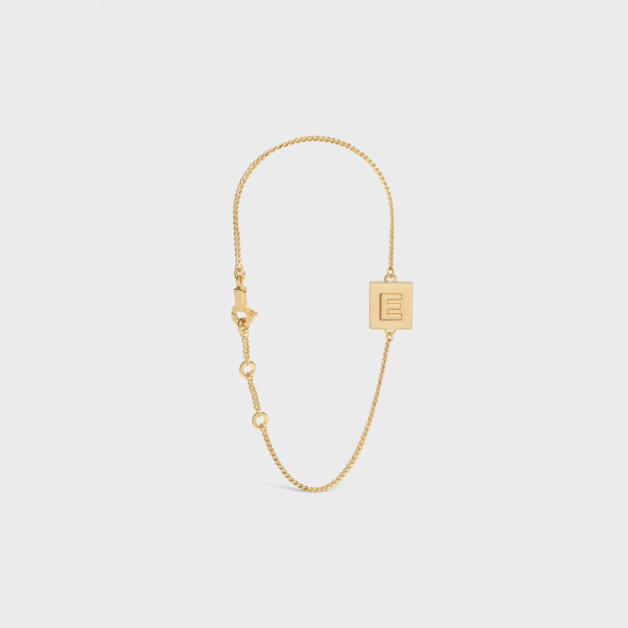 Alphabet E Bracelet Brass - Gold - Image 2