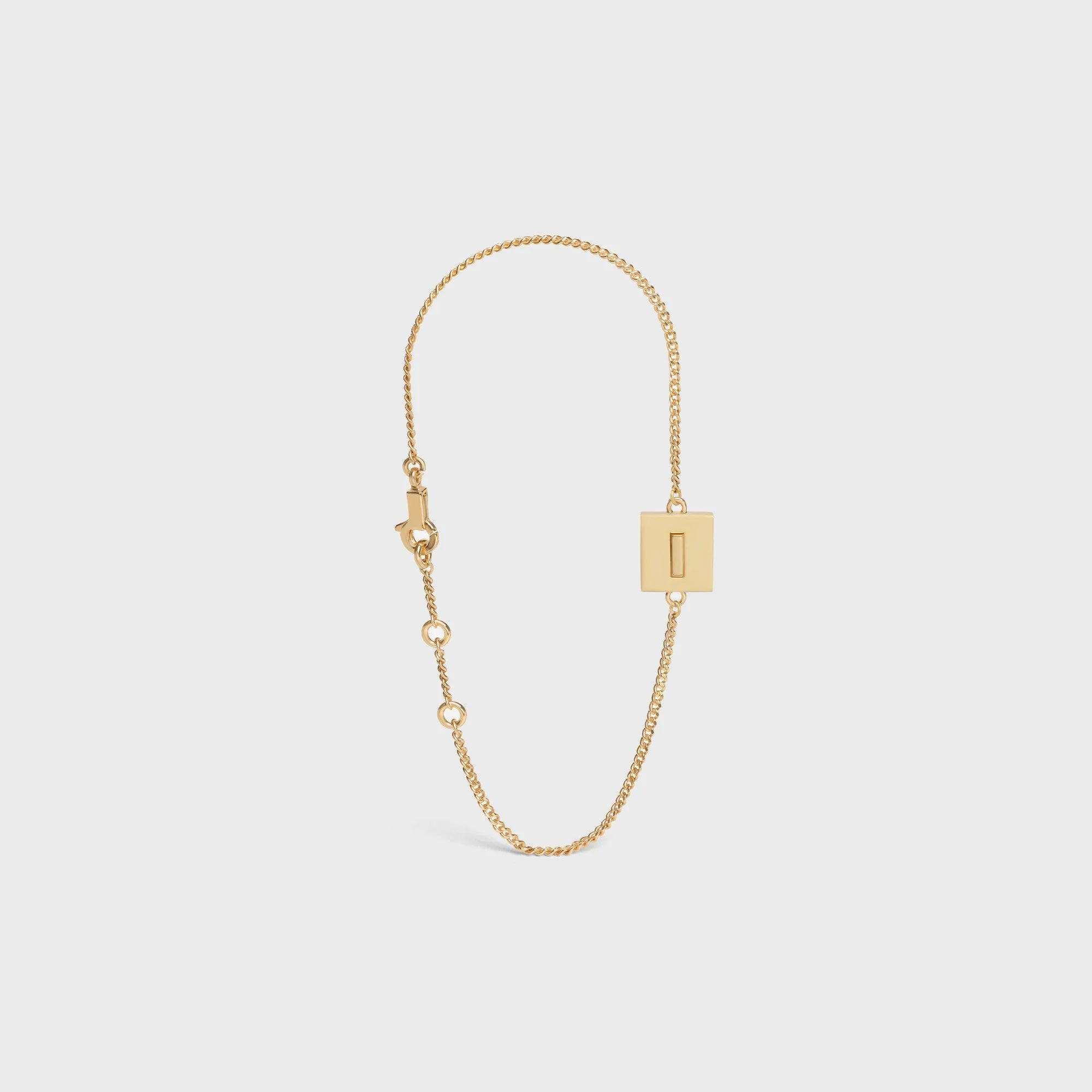 Alphabet I Bracelet Brass - Gold - Image 5