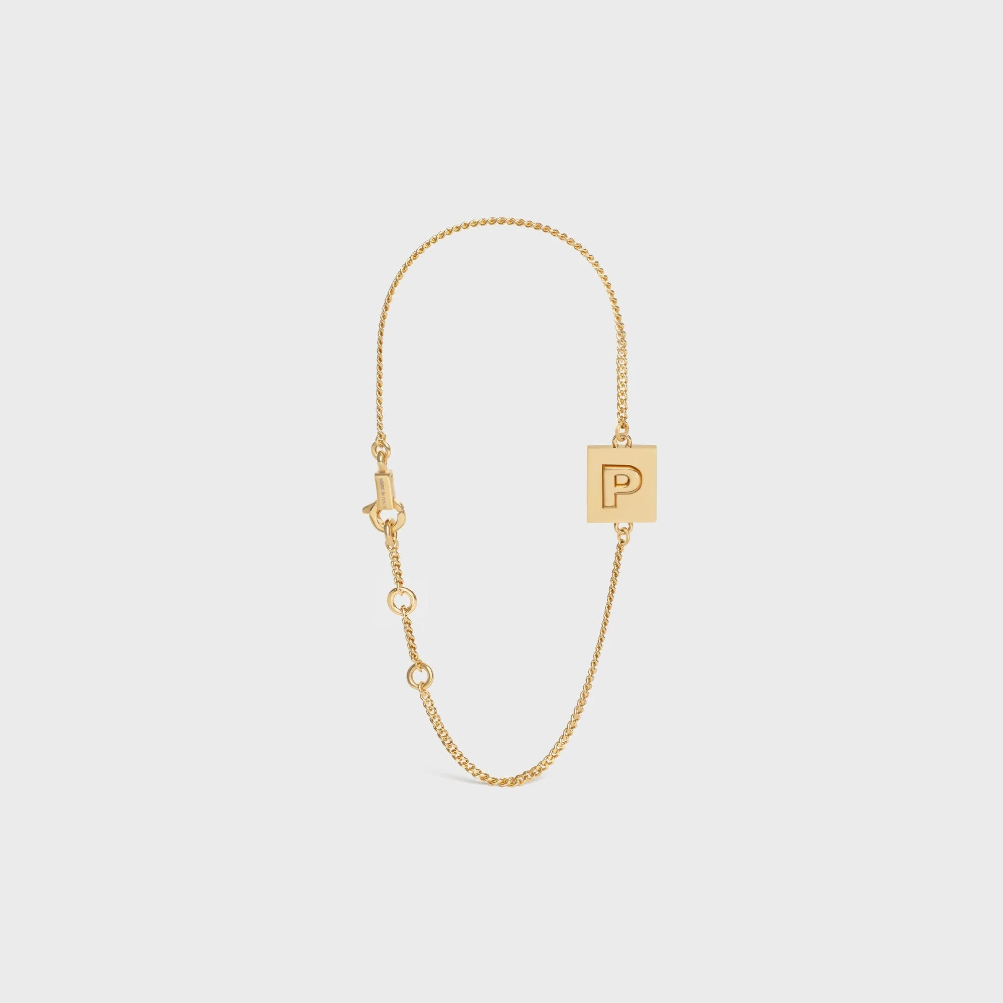Alphabet P Bracelet Brass - Gold - Image 2