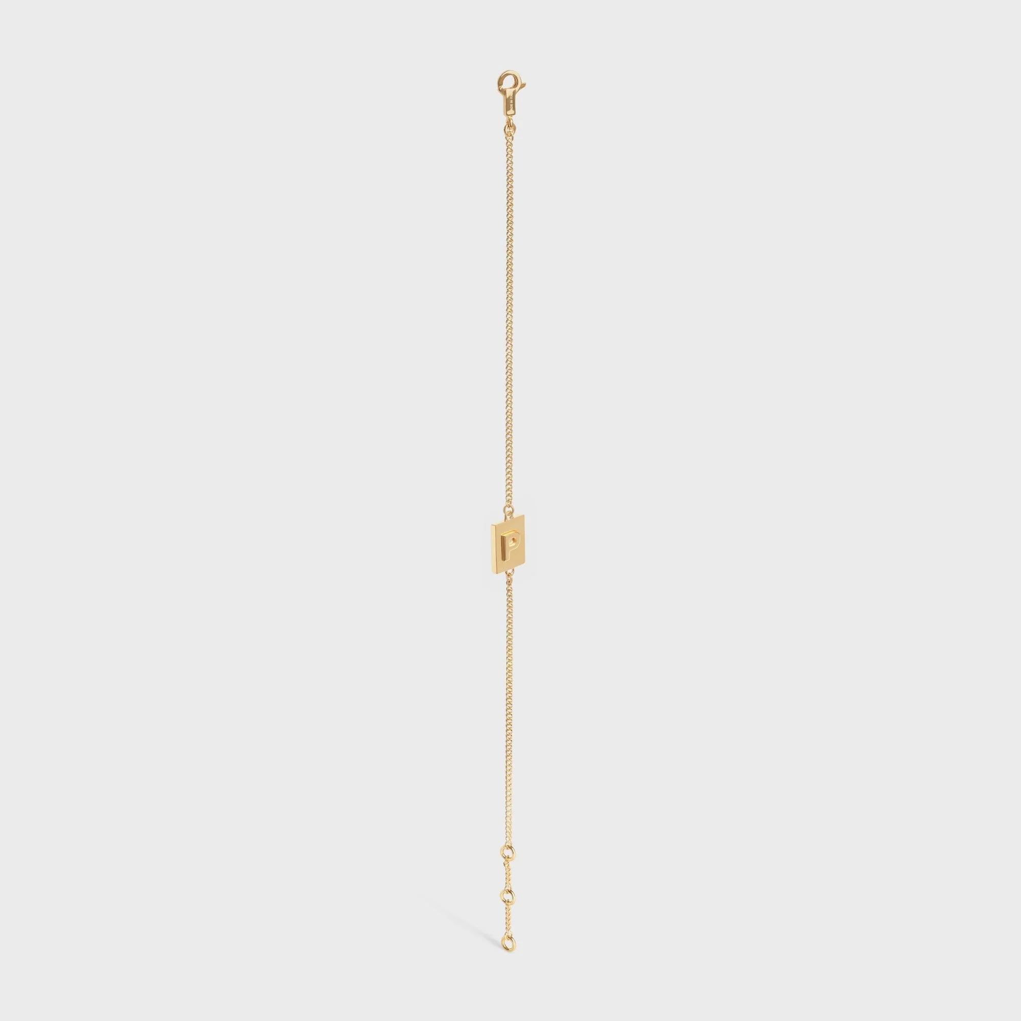 Alphabet P Bracelet Brass - Gold - Image 6