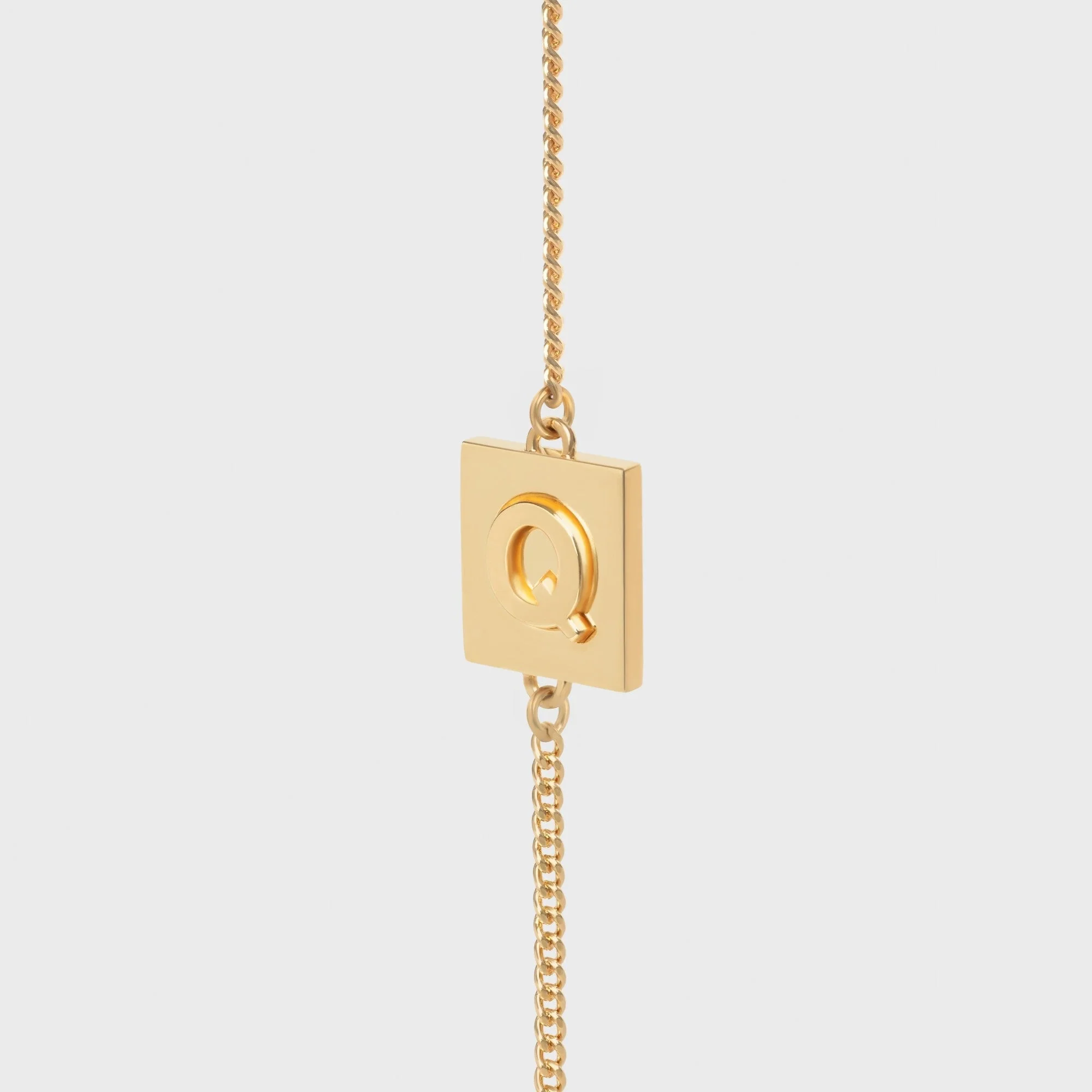 Alphabet Q Bracelet Brass - Gold - Image 5